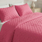 Colcha lisa acolchada Fucsia tacto suave