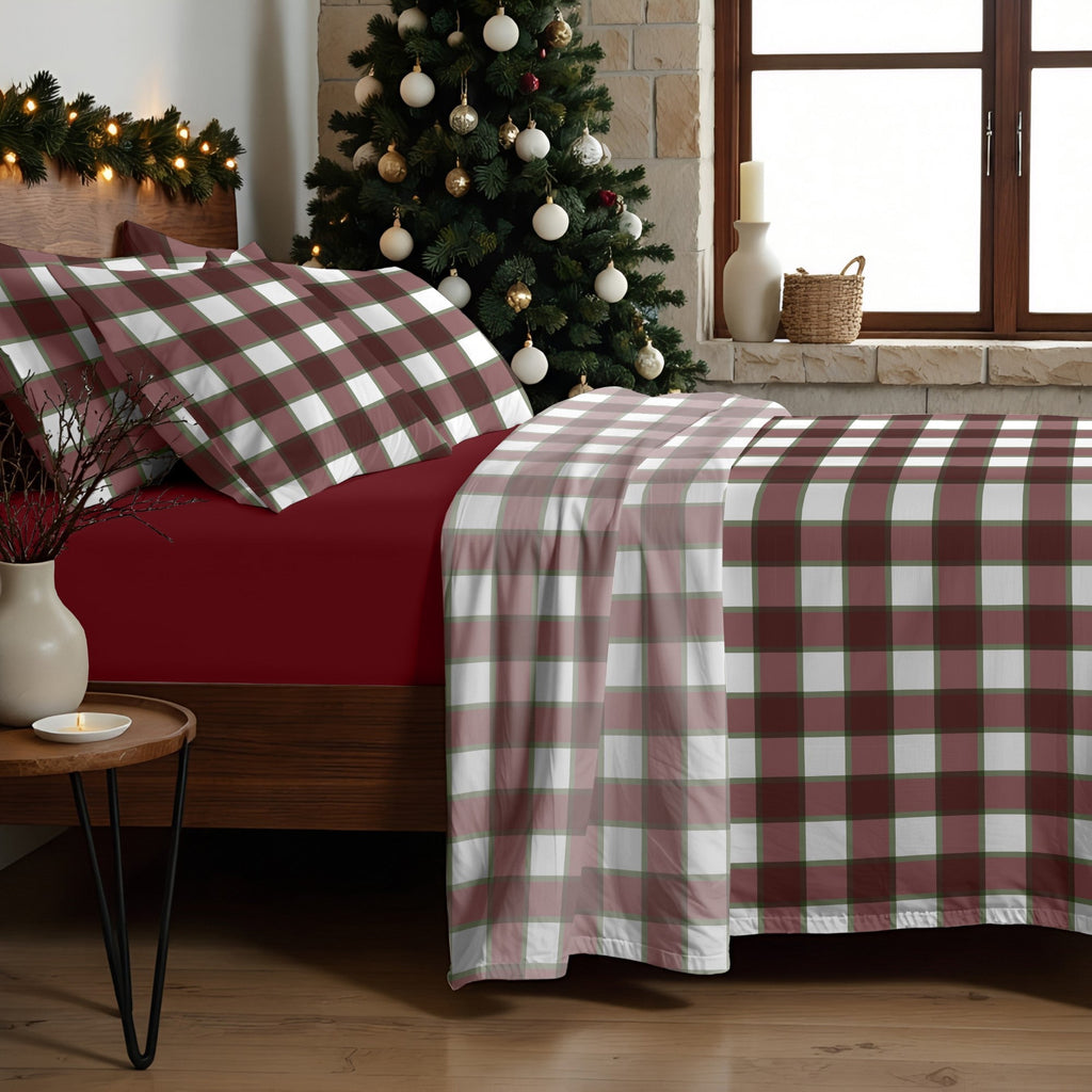 Juego de sábanas Xmas Vichy Grande 100% algodón