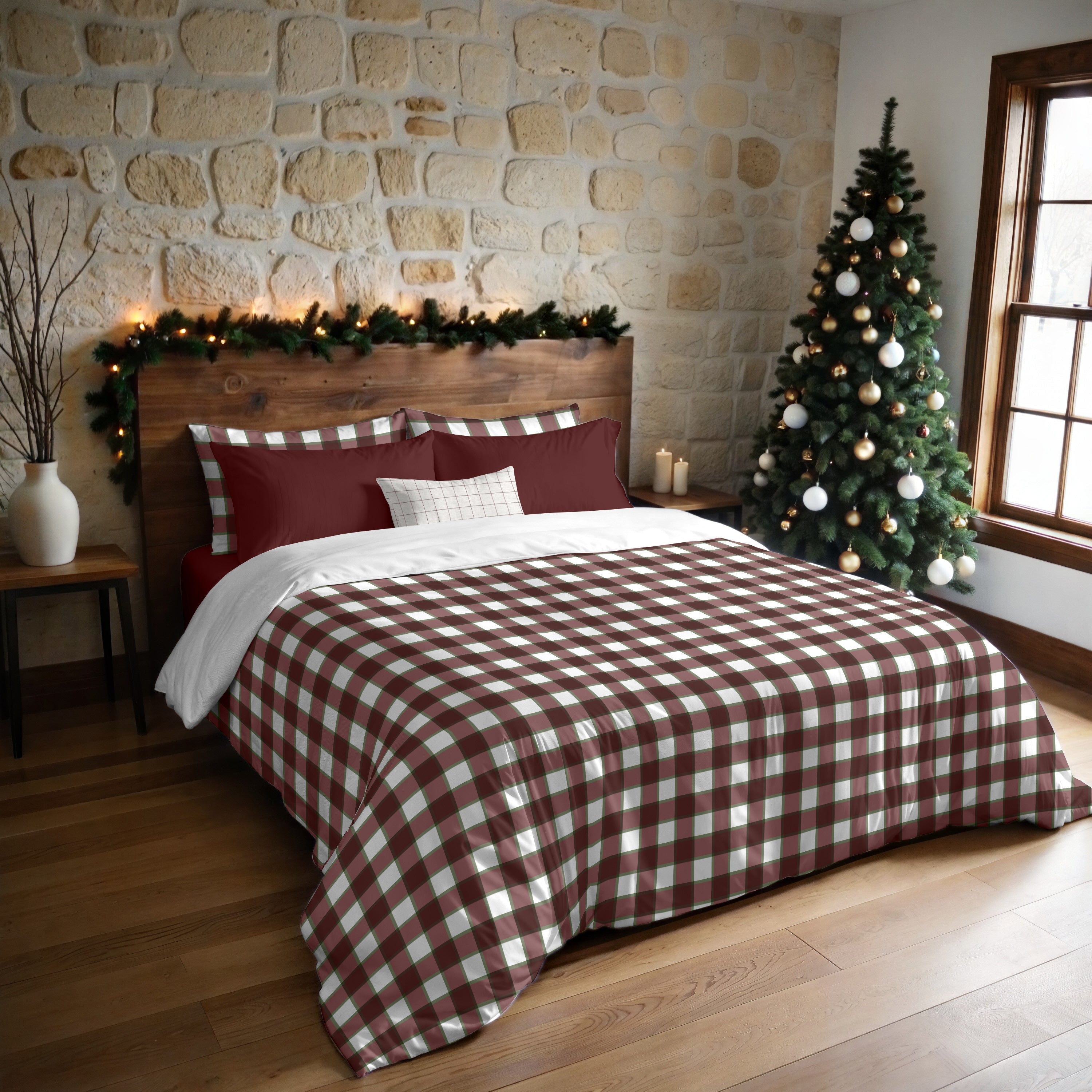 Funda nórdica con clicks Vichy Grande 100% algodón