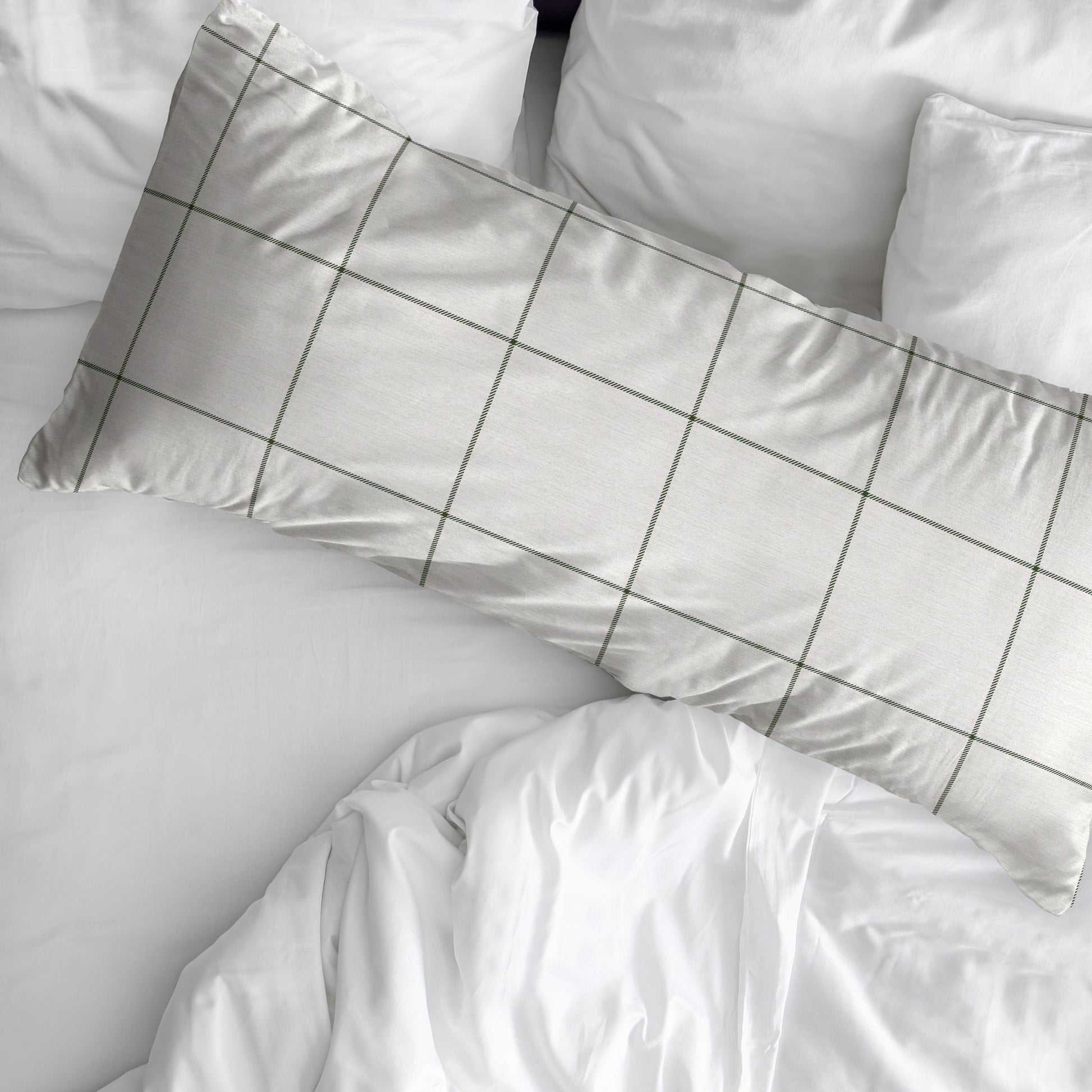 Funda de almohada Green Windowpana