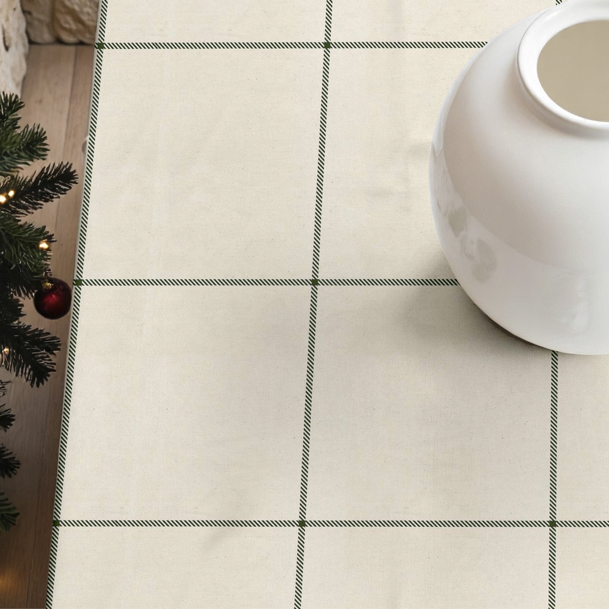 Mantel antimanchas Green windowpana 1225