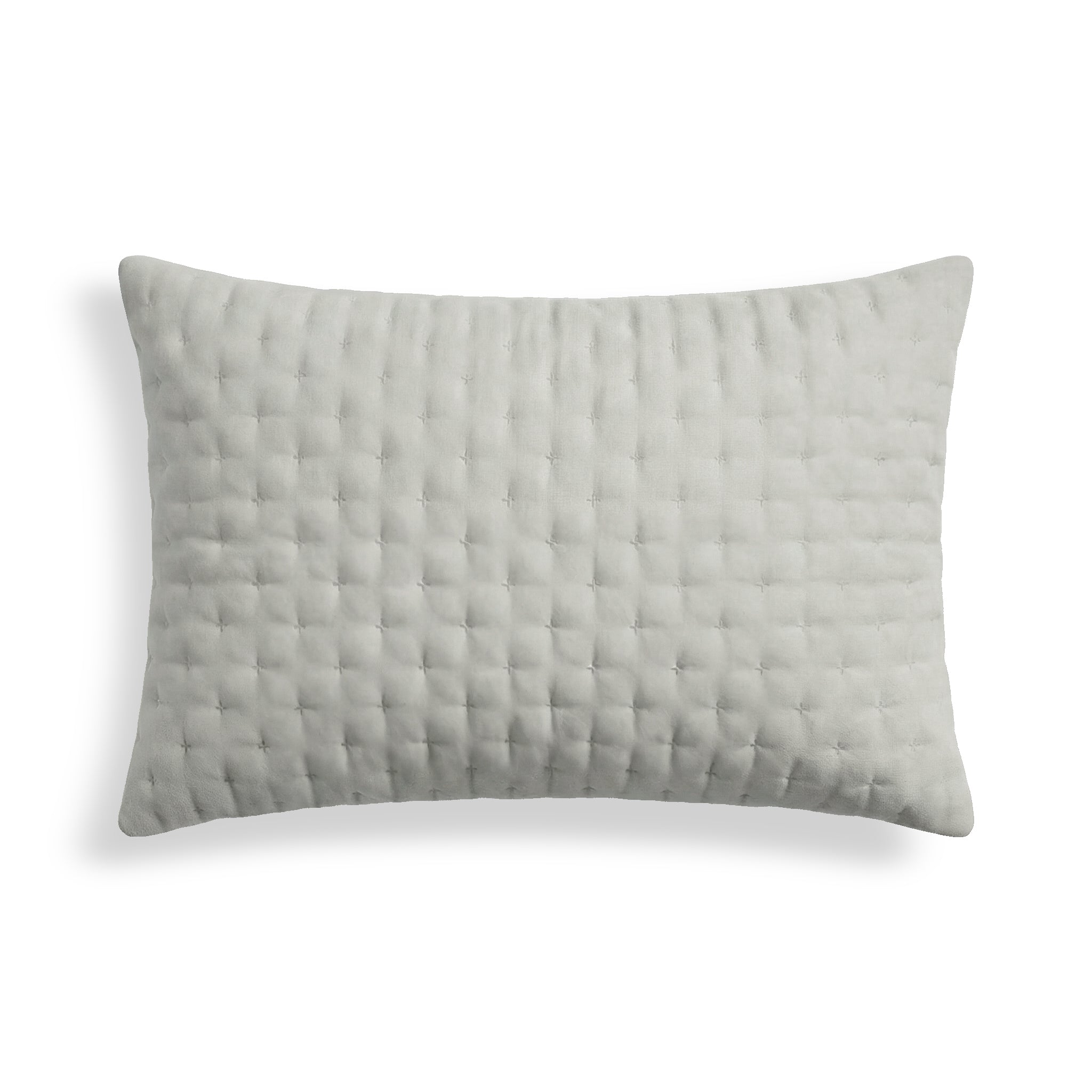 Funda de almohada lisa acolchada Gris Plata 50x80 cm