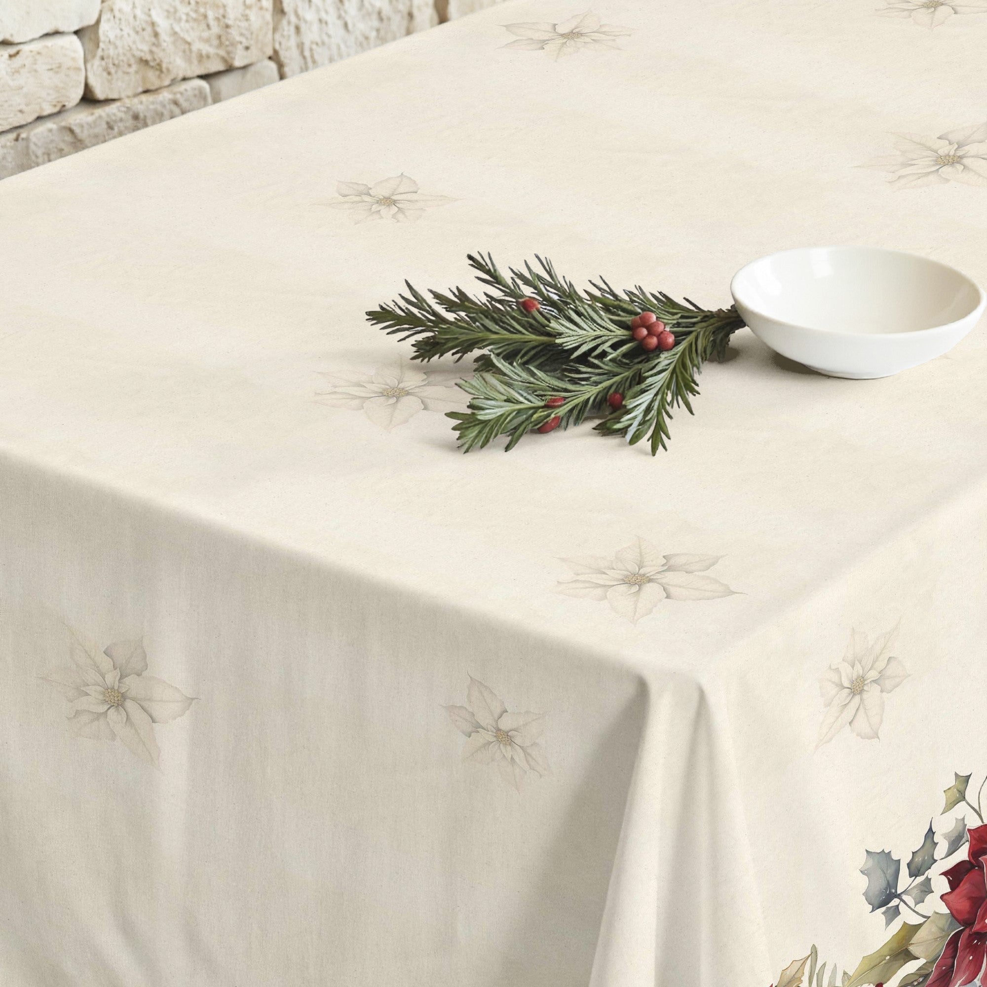 Mantel antimanchas Holiday ponsettia 1225
