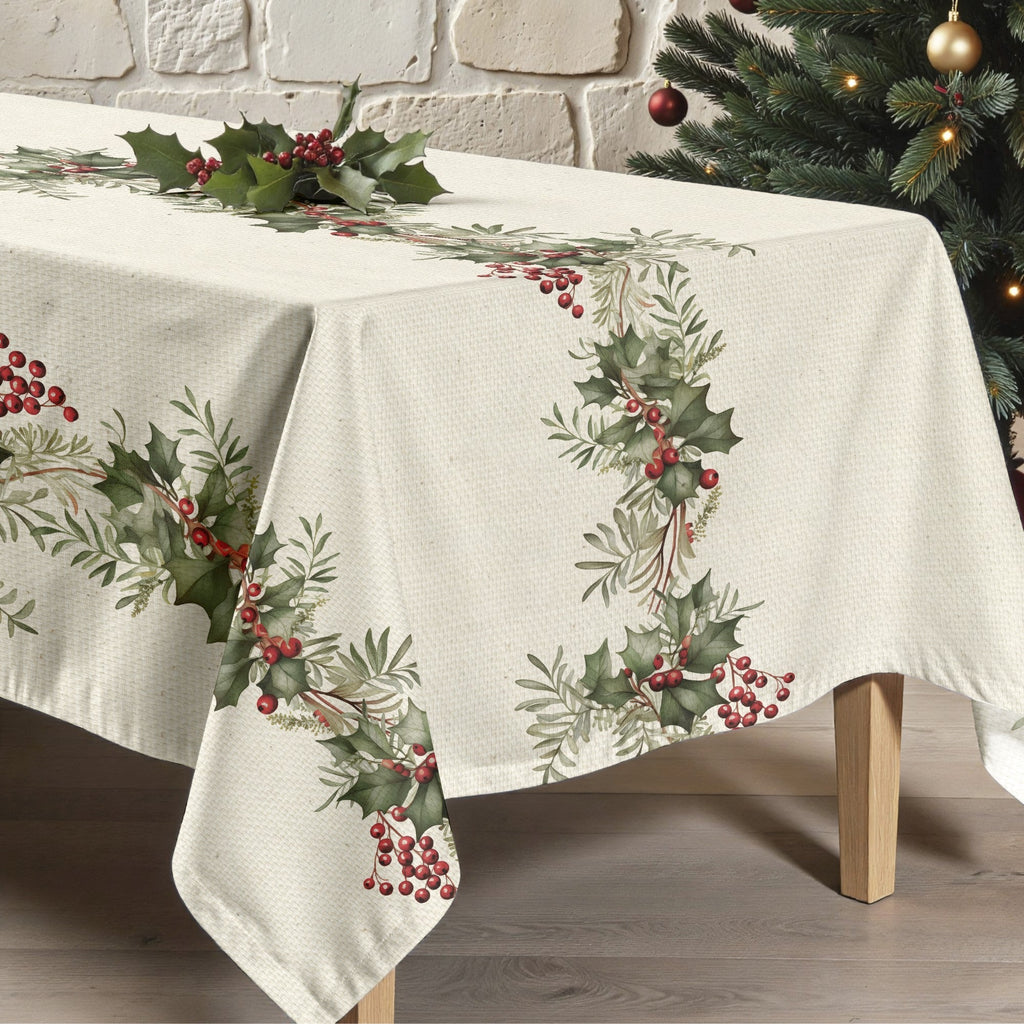 Mantel antimanchas Holly garland 1225