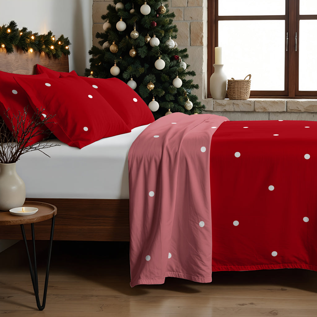 100% Cotton Lapland Sheet Set 47 Red