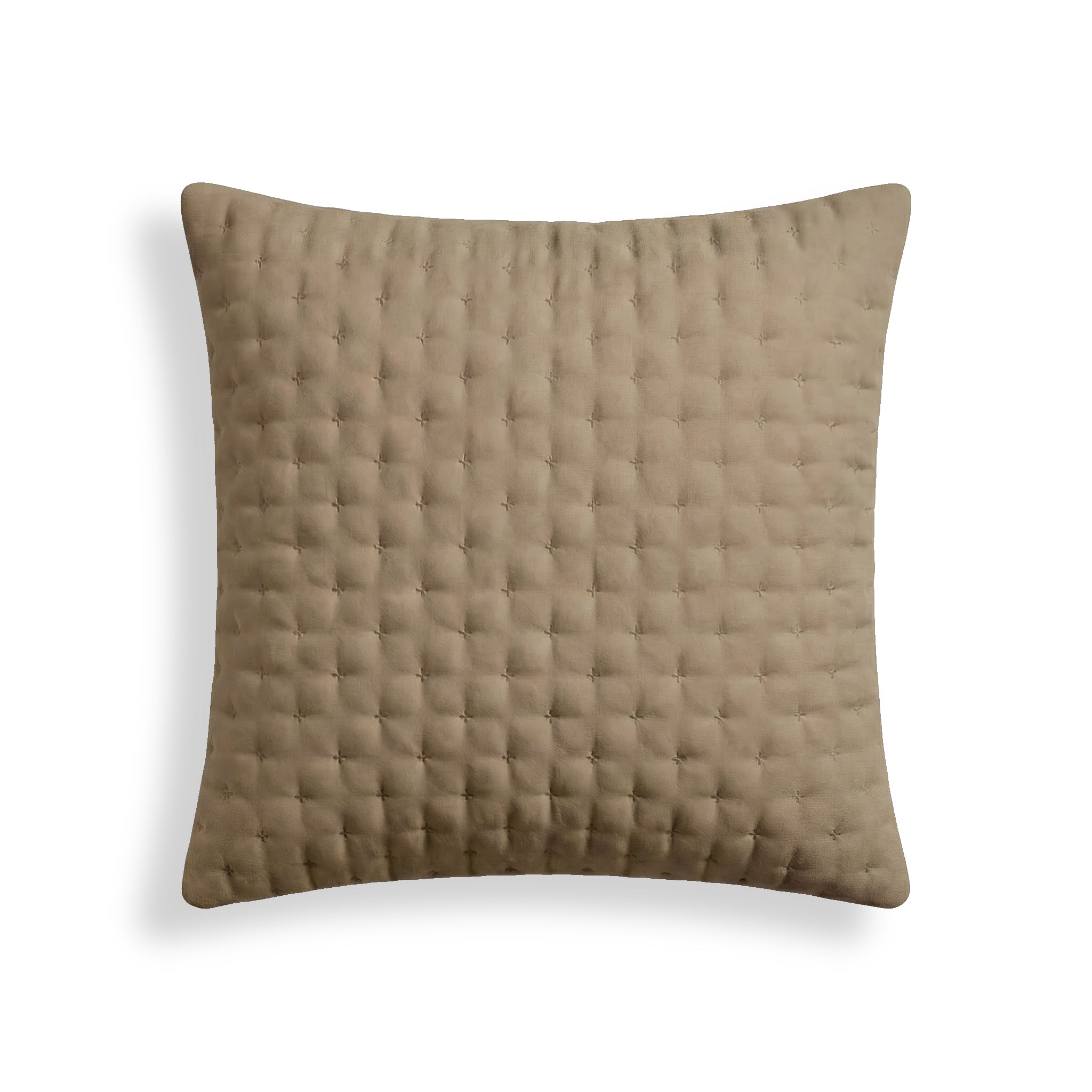 Funda de almohada lisa acolchada Marrón