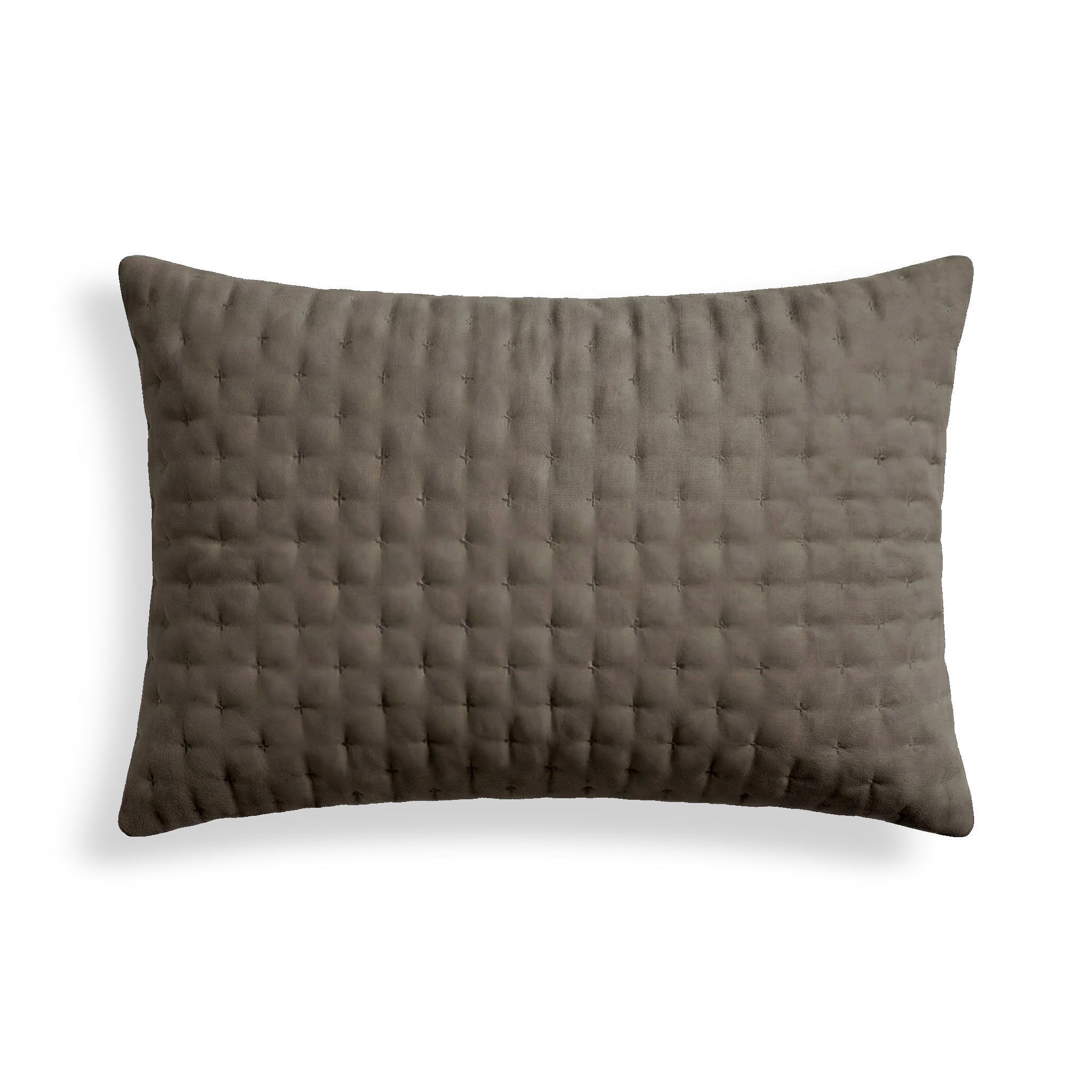Funda de almohada lisa acolchada Marrón Oscuro 50x80 cm