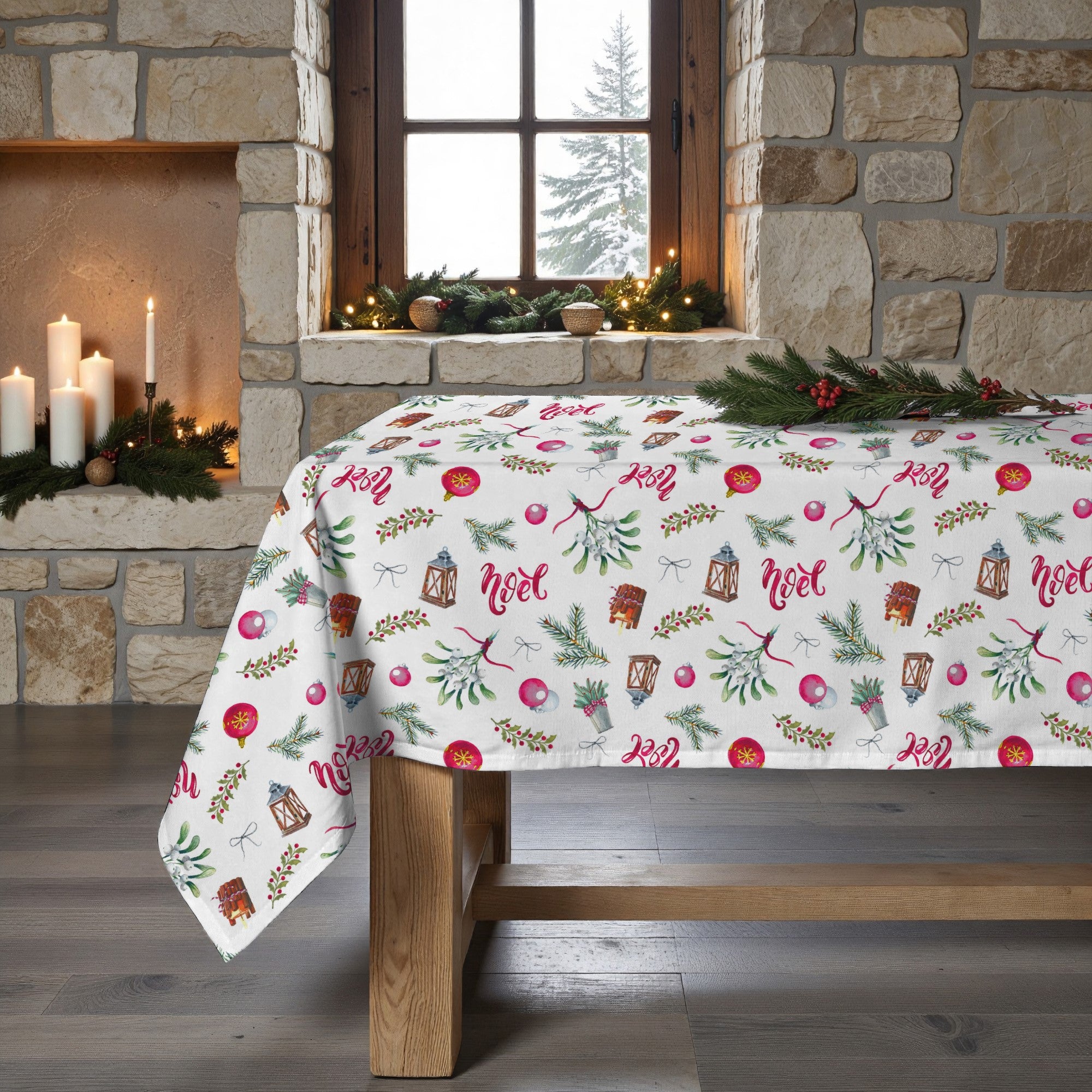 Merry Christmas 11 stain-resistant tablecloth