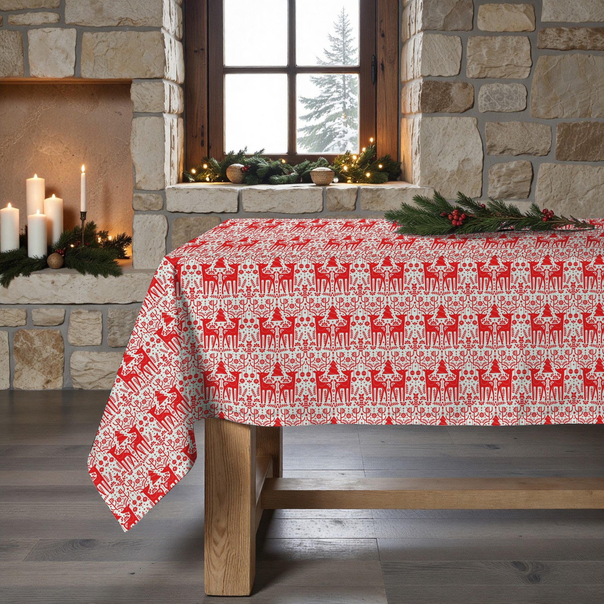 Merry Christmas 21 stain-resistant tablecloth