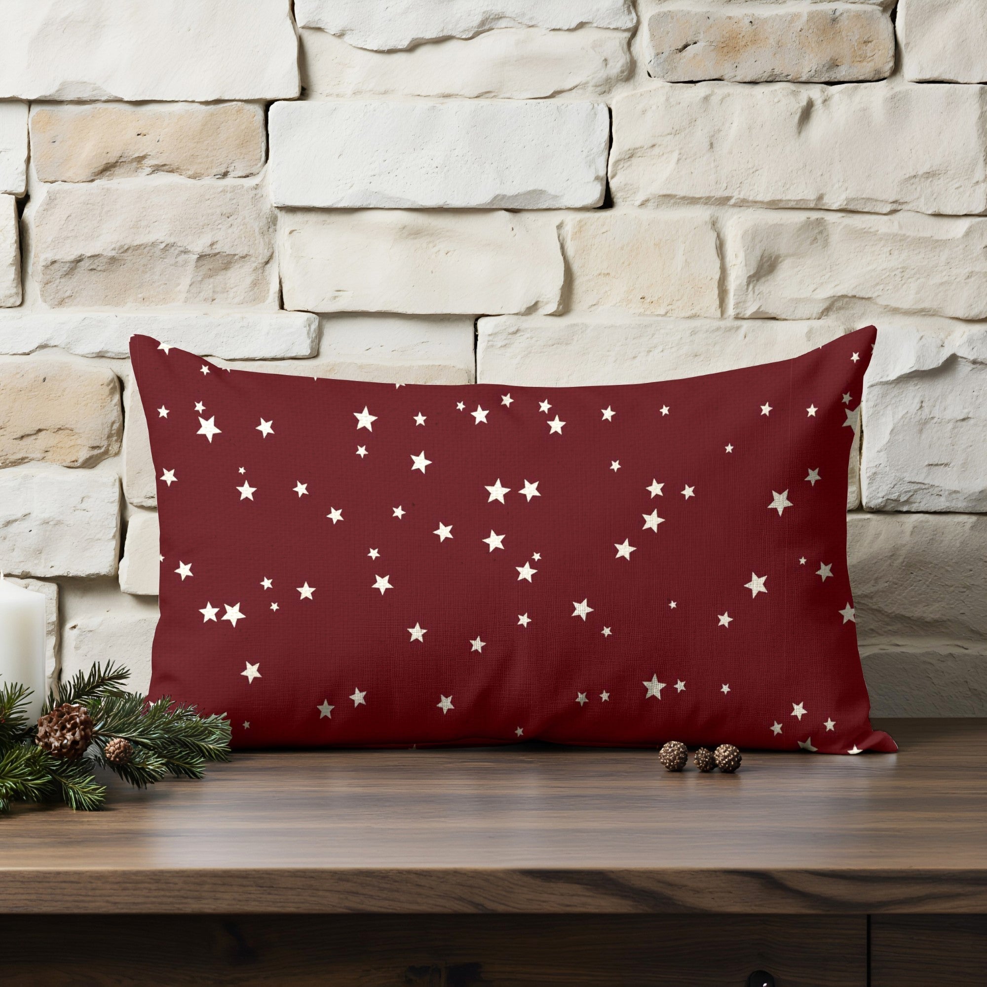 Funda de cojín 100% algodón Merry Christmas 23 Negativo 30x50 cm