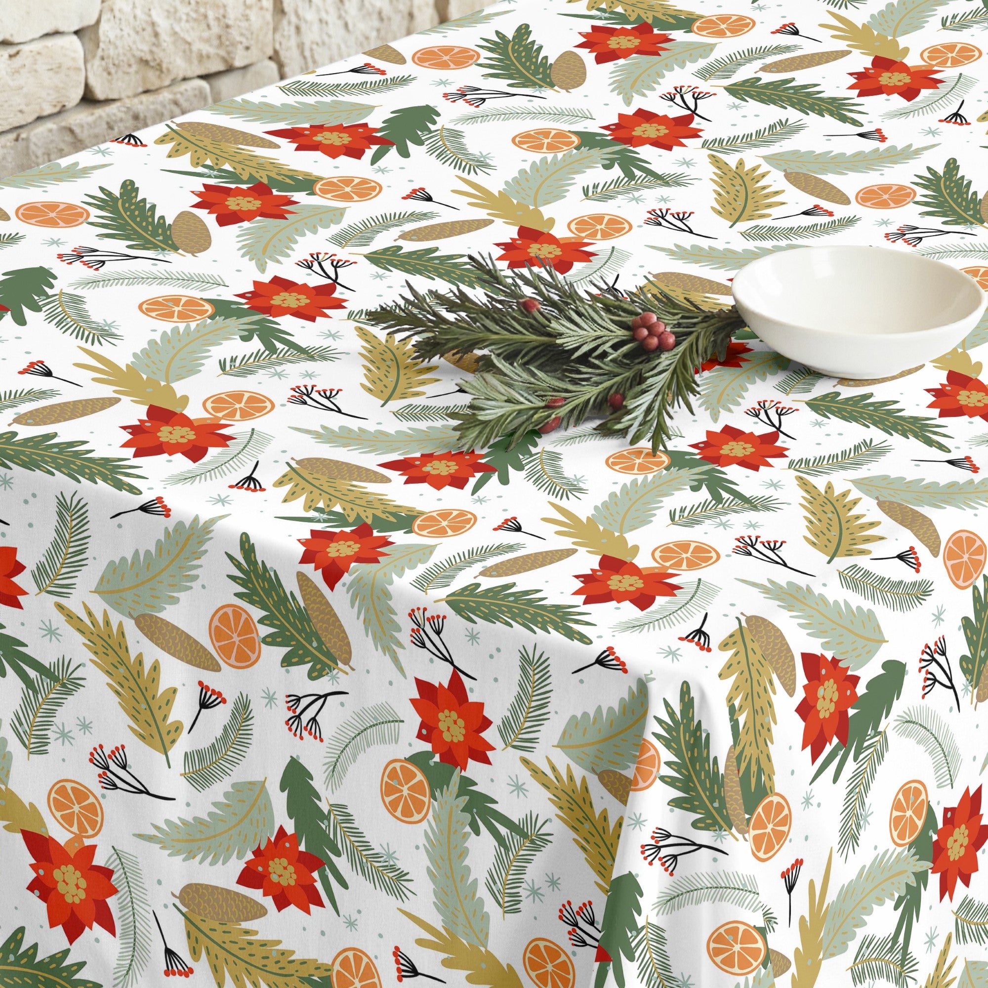 Merry Christmas stain-resistant tablecloth 33