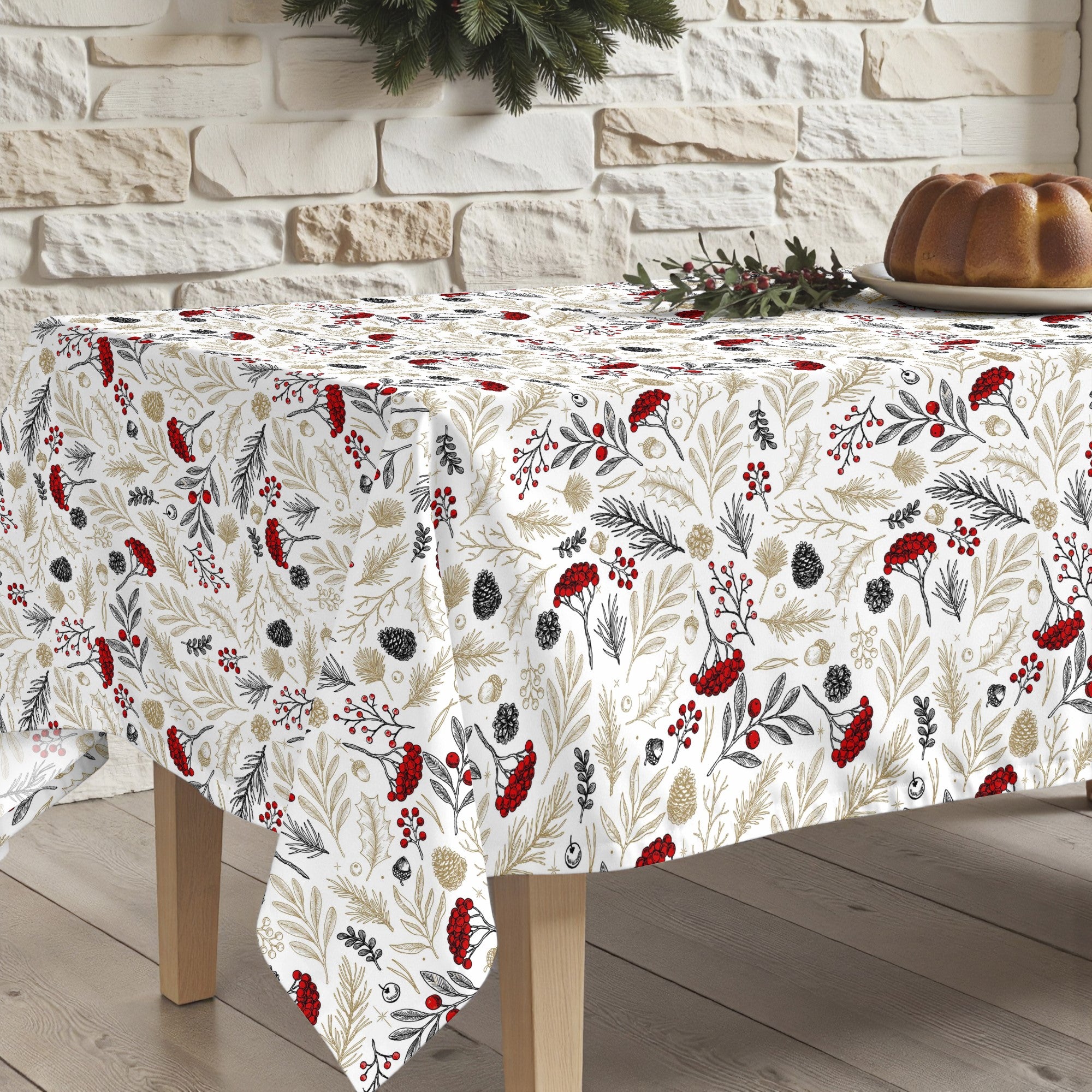 Merry Christmas stain-resistant tablecloth 34