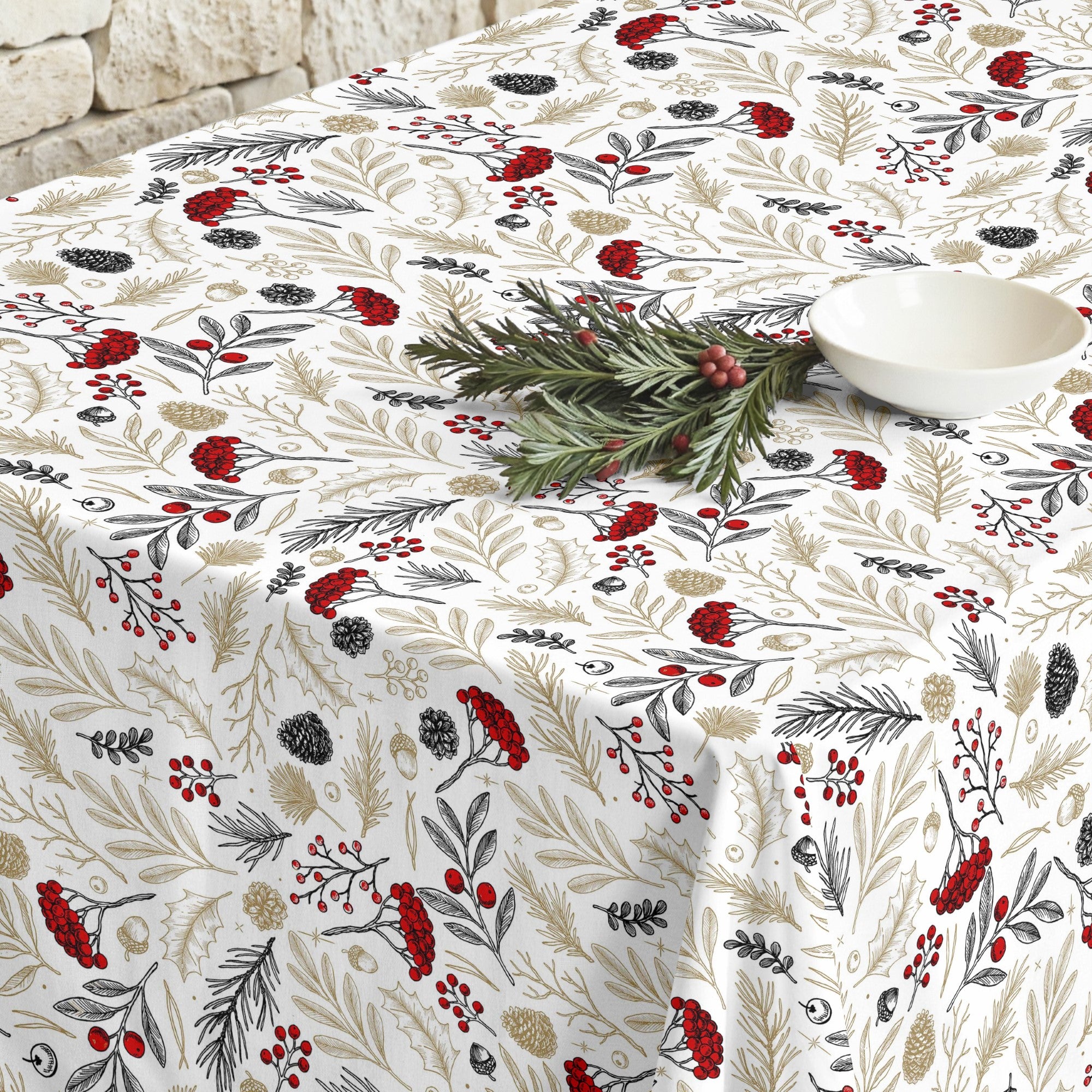 Merry Christmas stain-resistant tablecloth 34