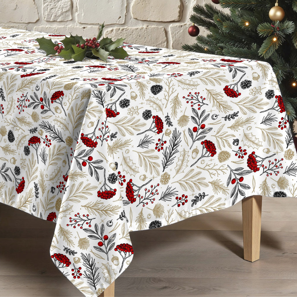 Merry Christmas stain-resistant tablecloth 34