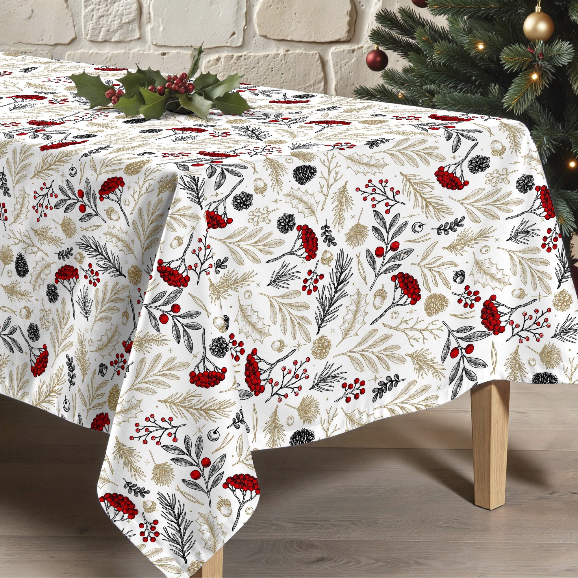 Merry Christmas stain-resistant tablecloth 34
