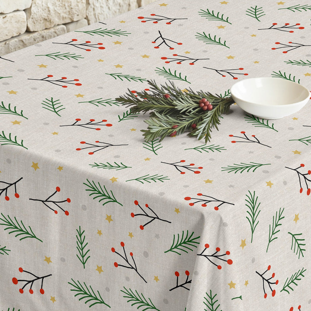 Merry Christmas stain-resistant tablecloth 35