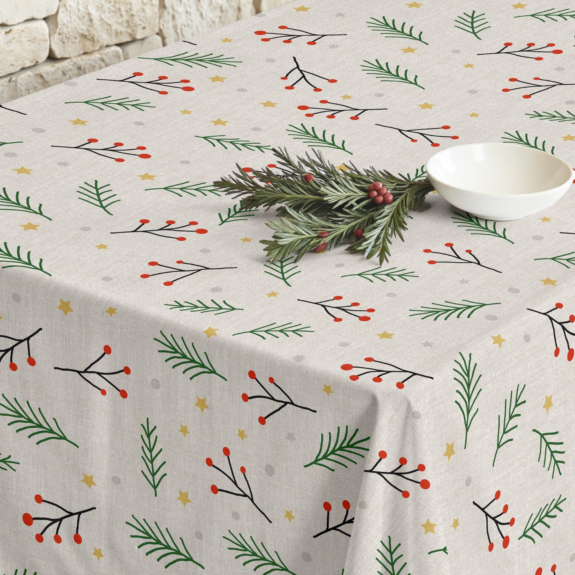 Merry Christmas stain-resistant tablecloth 35