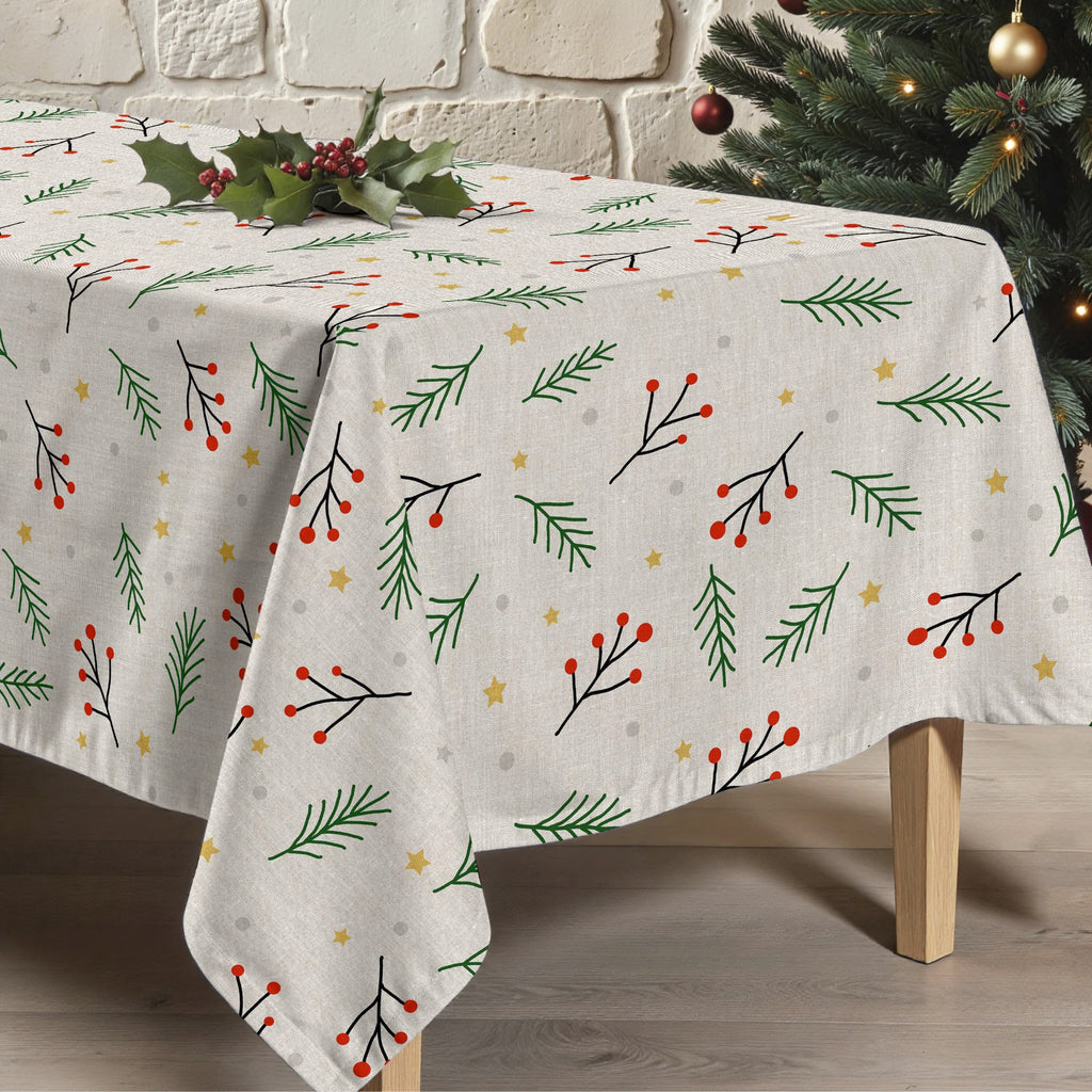 Merry Christmas stain-resistant tablecloth 35