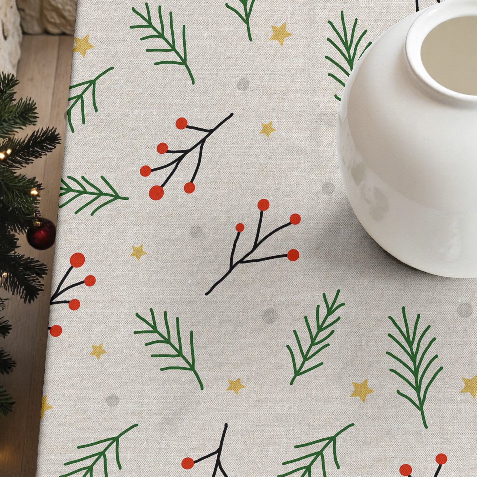 Merry Christmas stain-resistant tablecloth 35