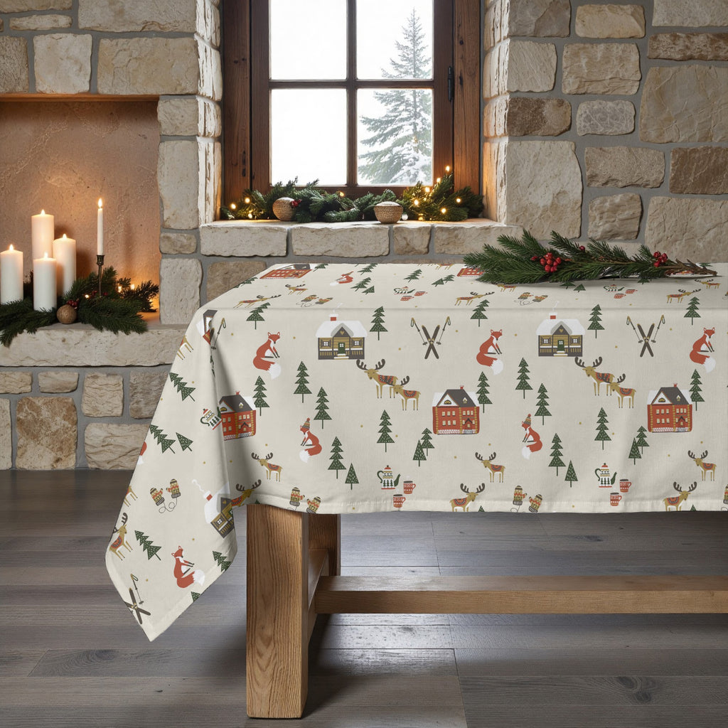 Merry Christmas stain-resistant tablecloth 38