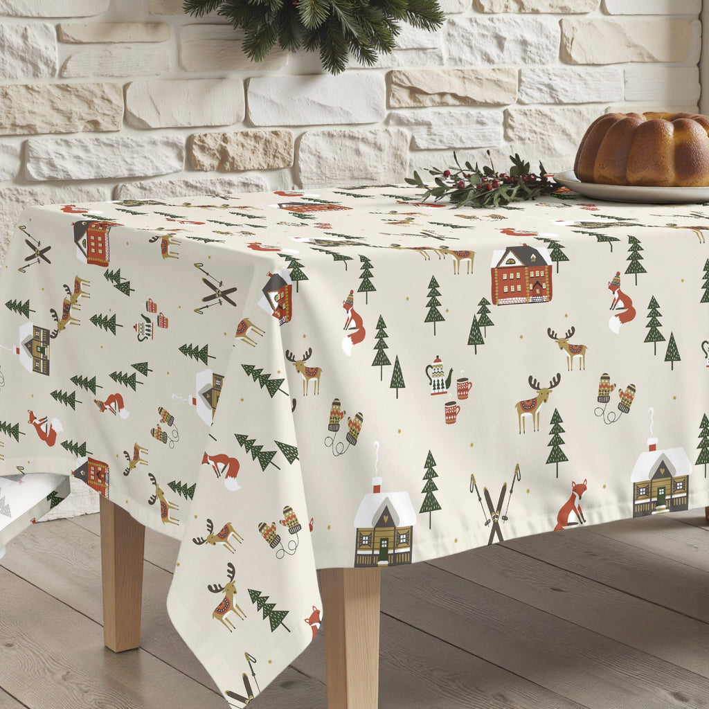 Merry Christmas stain-resistant tablecloth 38