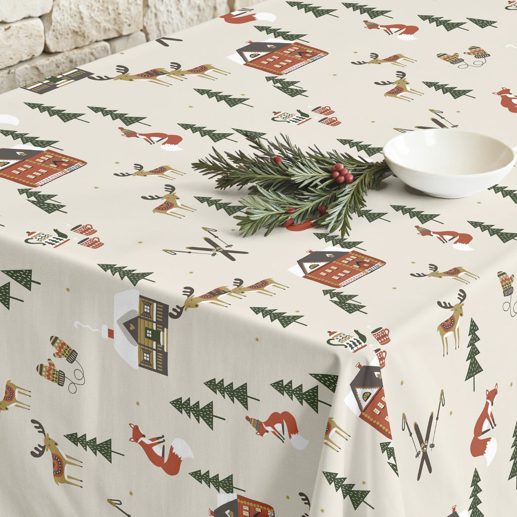 Merry Christmas stain-resistant tablecloth 38