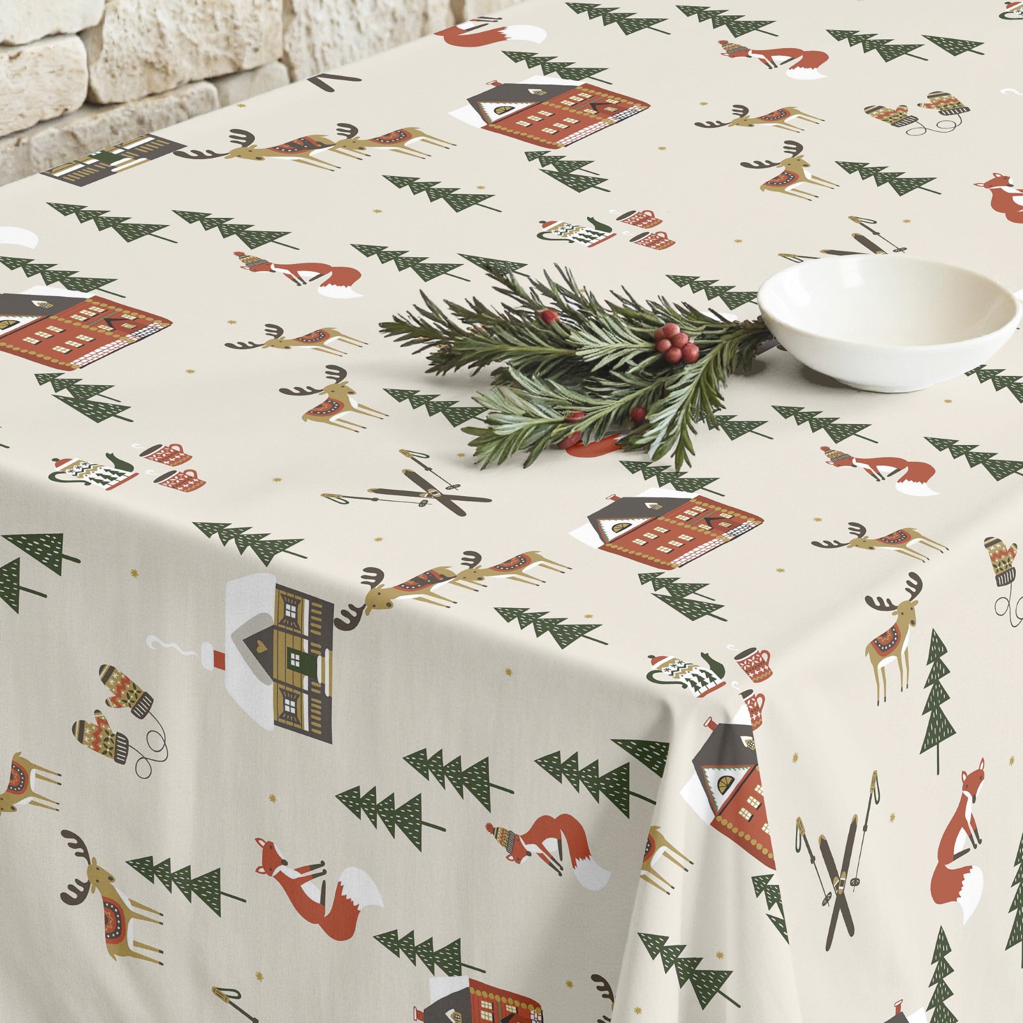 Merry Christmas stain-resistant tablecloth 38