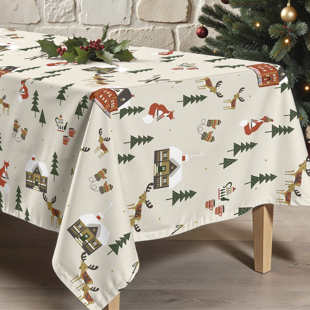 Merry Christmas stain-resistant tablecloth 38