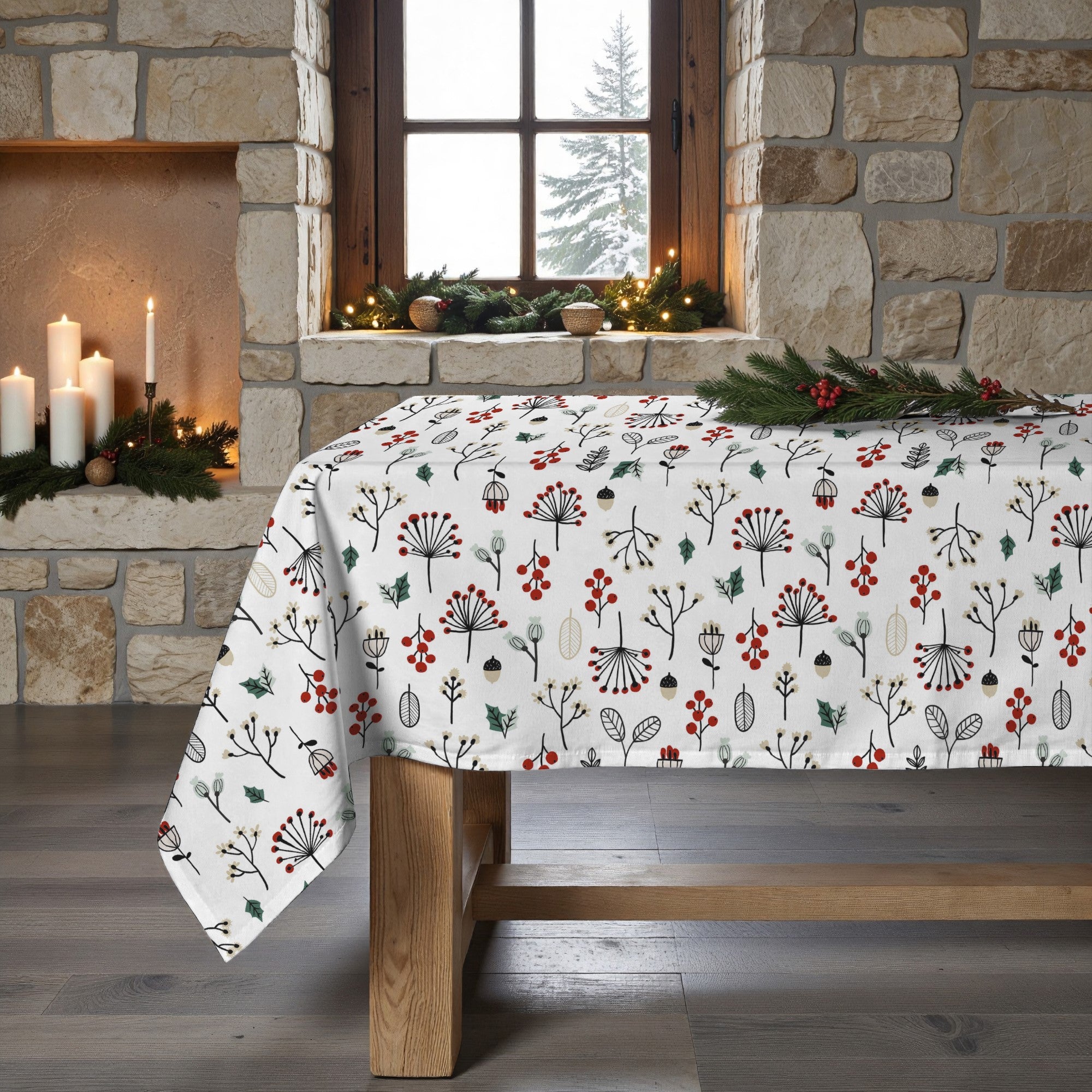 Merry Christmas stain-resistant tablecloth 44