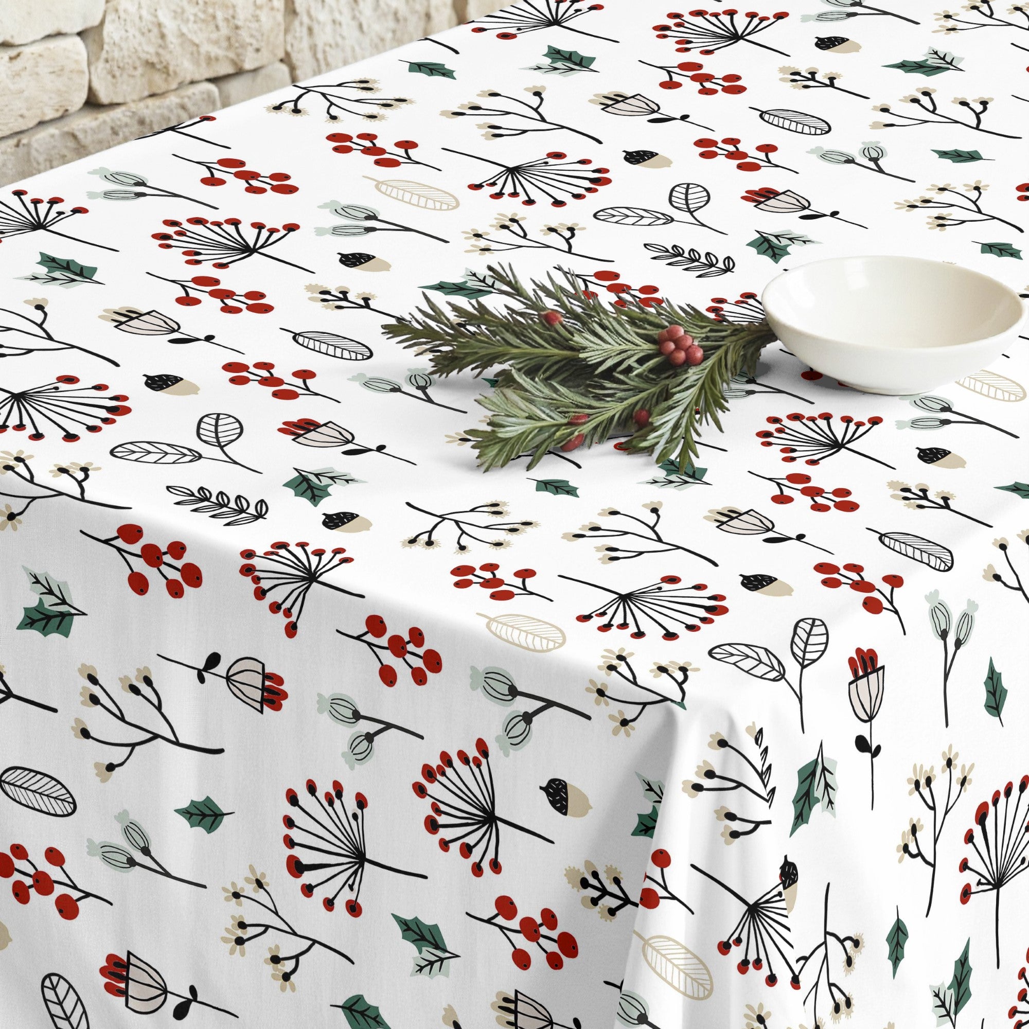 Merry Christmas stain-resistant tablecloth 44