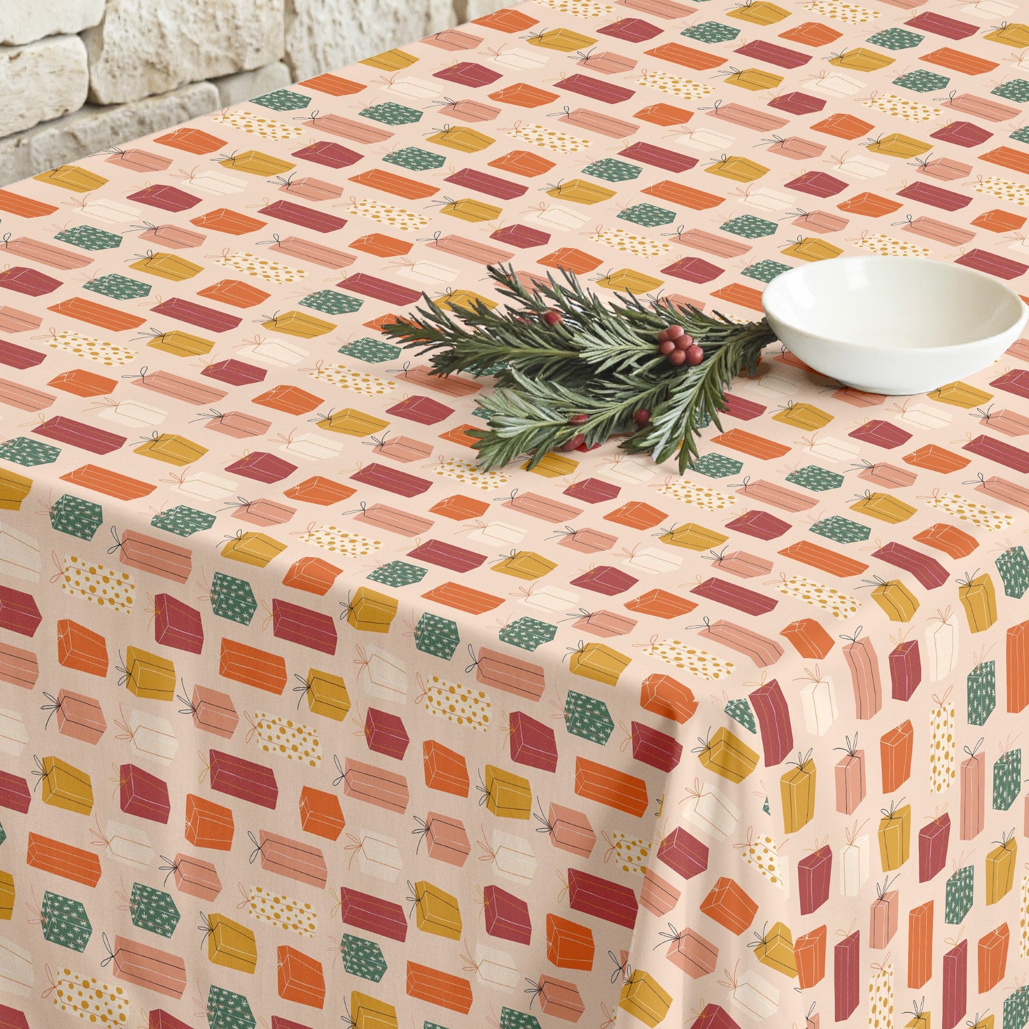 Merry Christmas stain-resistant tablecloth 52