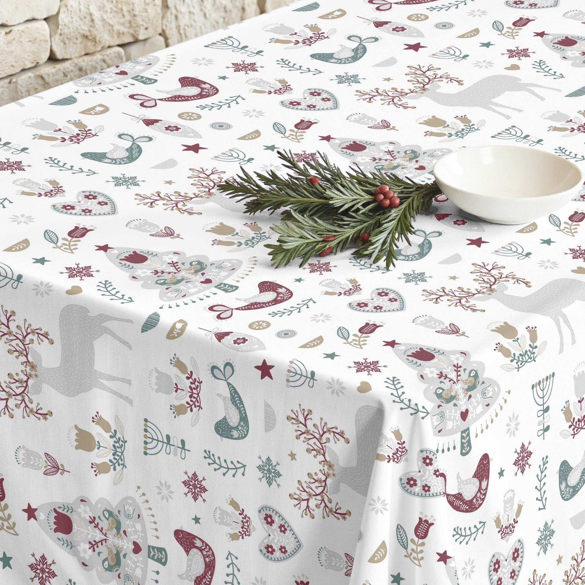 Merry Christmas stain-resistant tablecloth 55