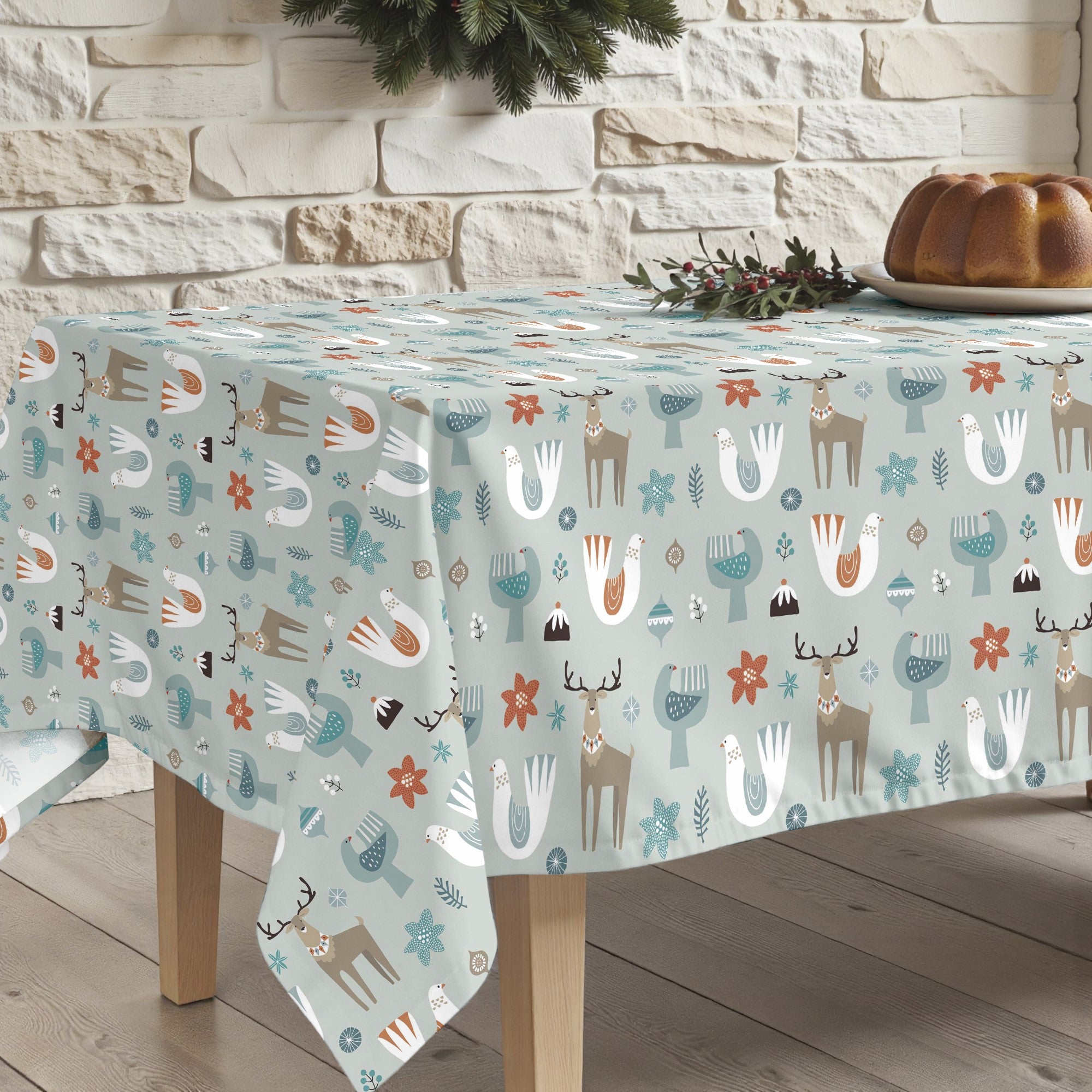 Merry Christmas stain-resistant tablecloth 56
