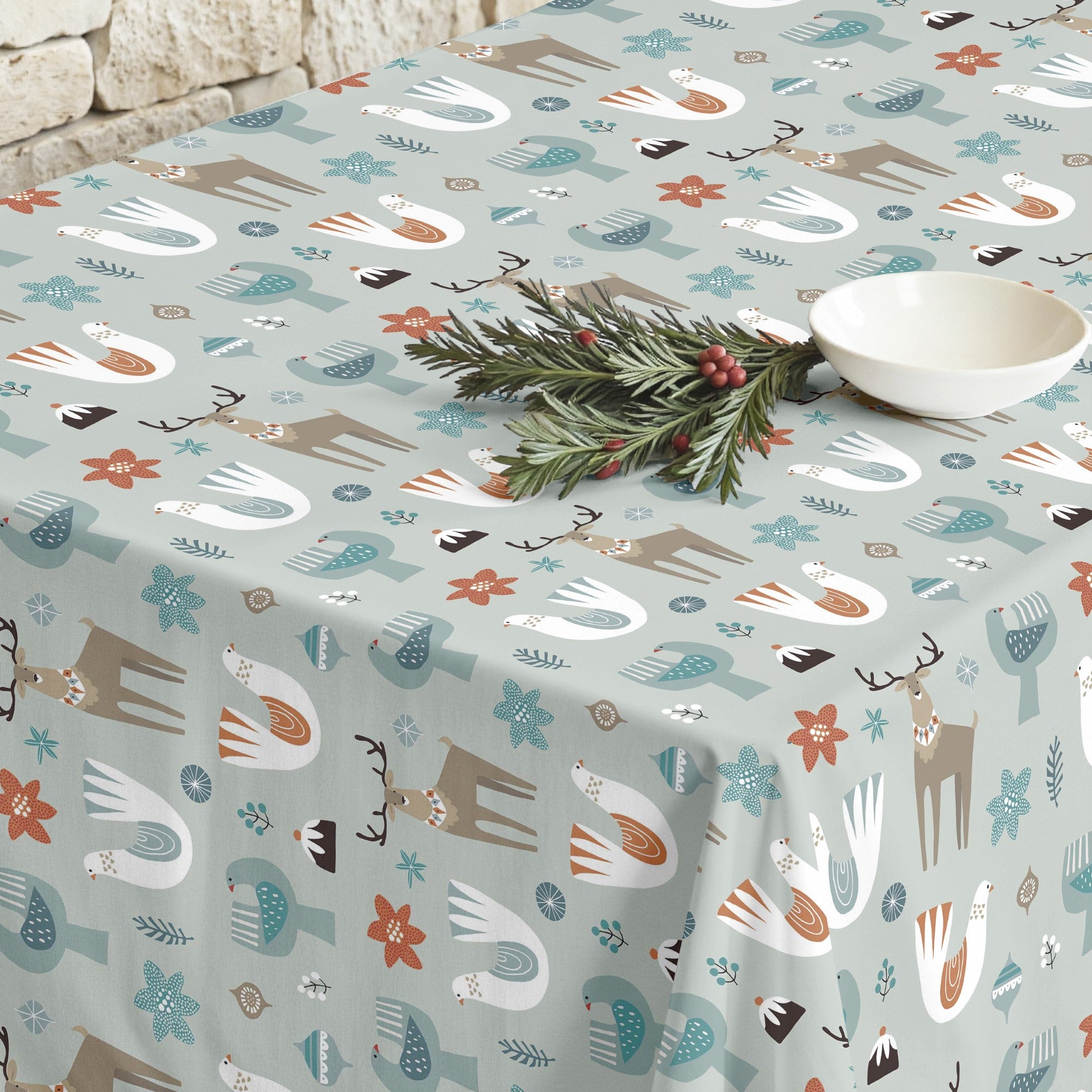 Merry Christmas stain-resistant tablecloth 56