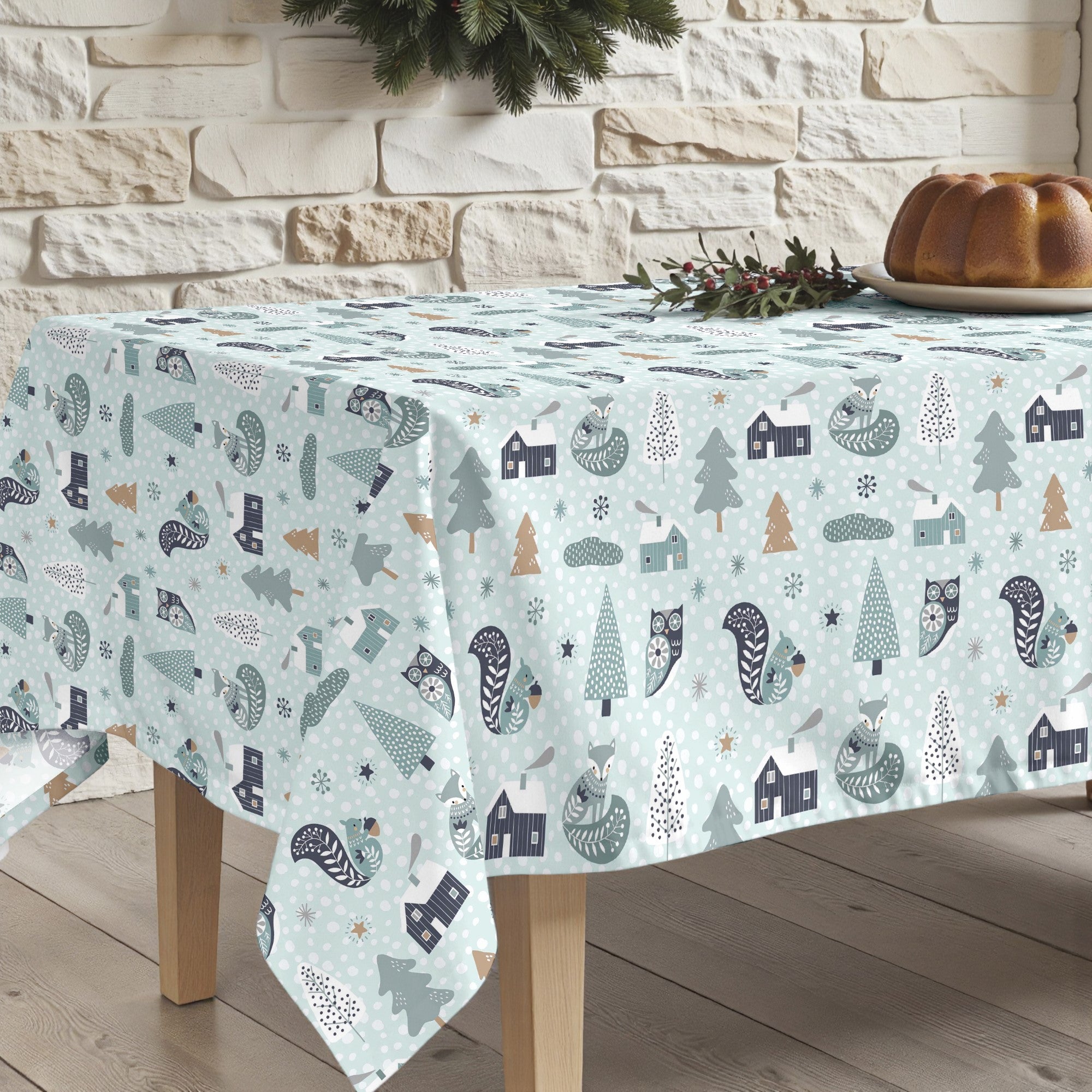 Merry Christmas stain-resistant tablecloth 57