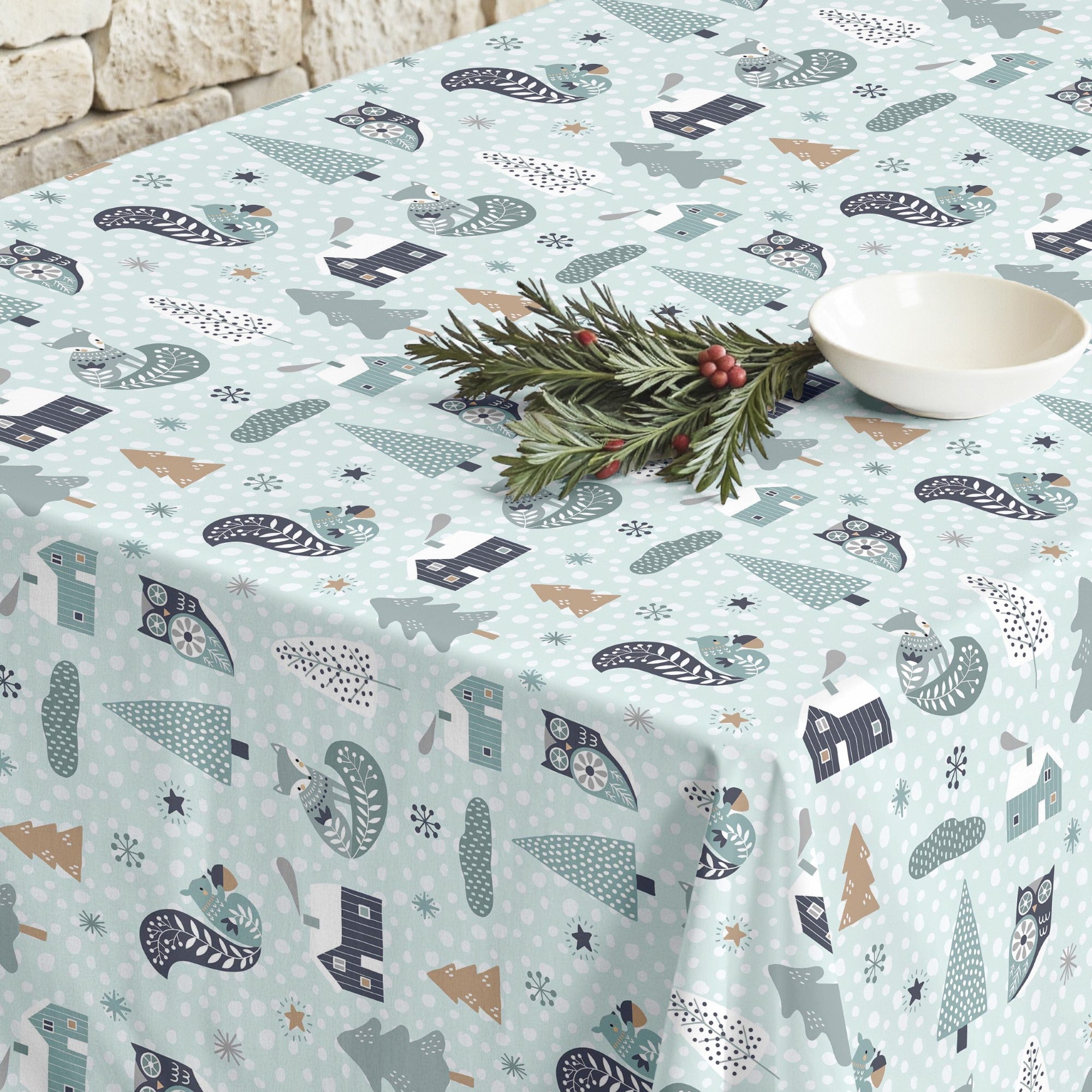 Merry Christmas stain-resistant tablecloth 57