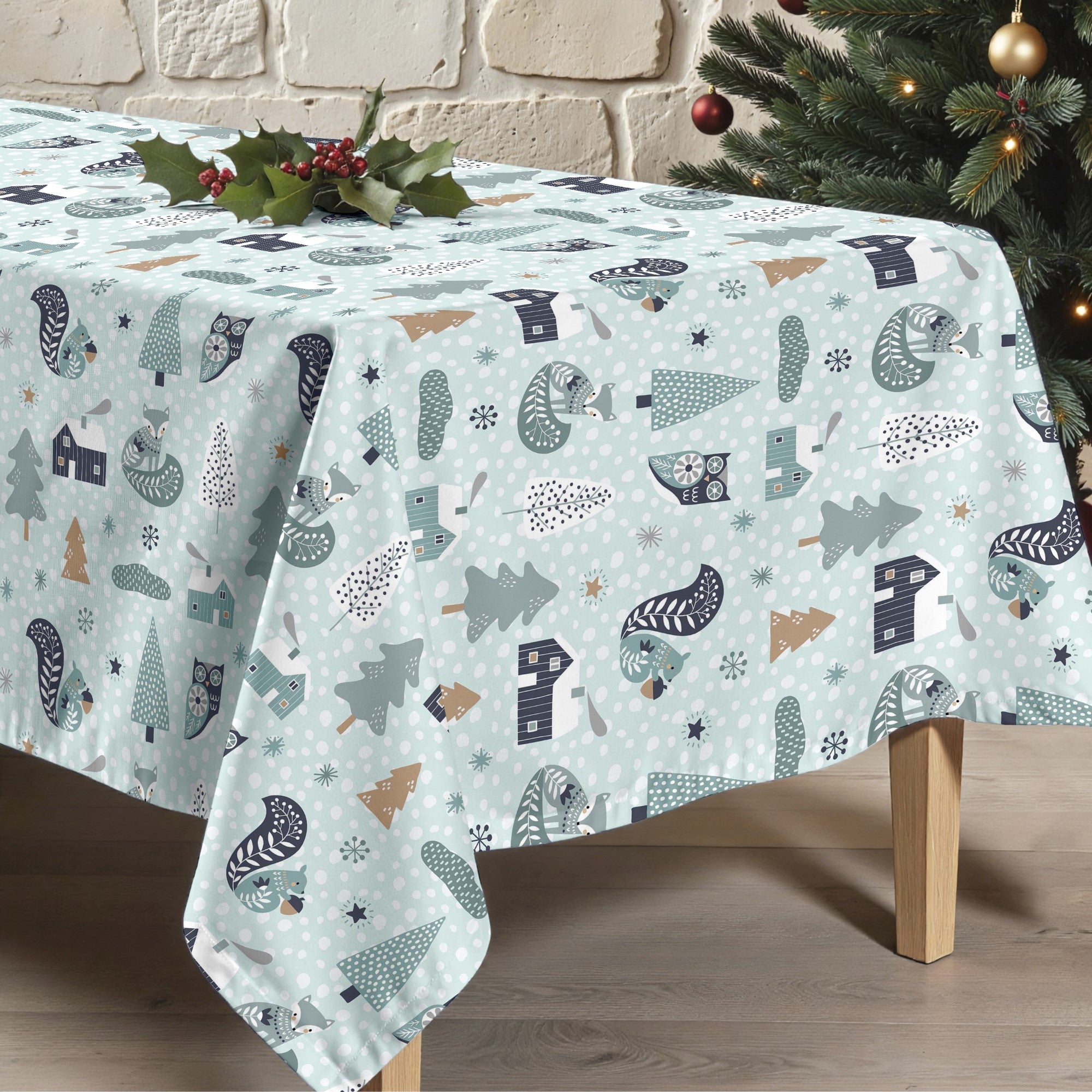 Merry Christmas stain-resistant tablecloth 57