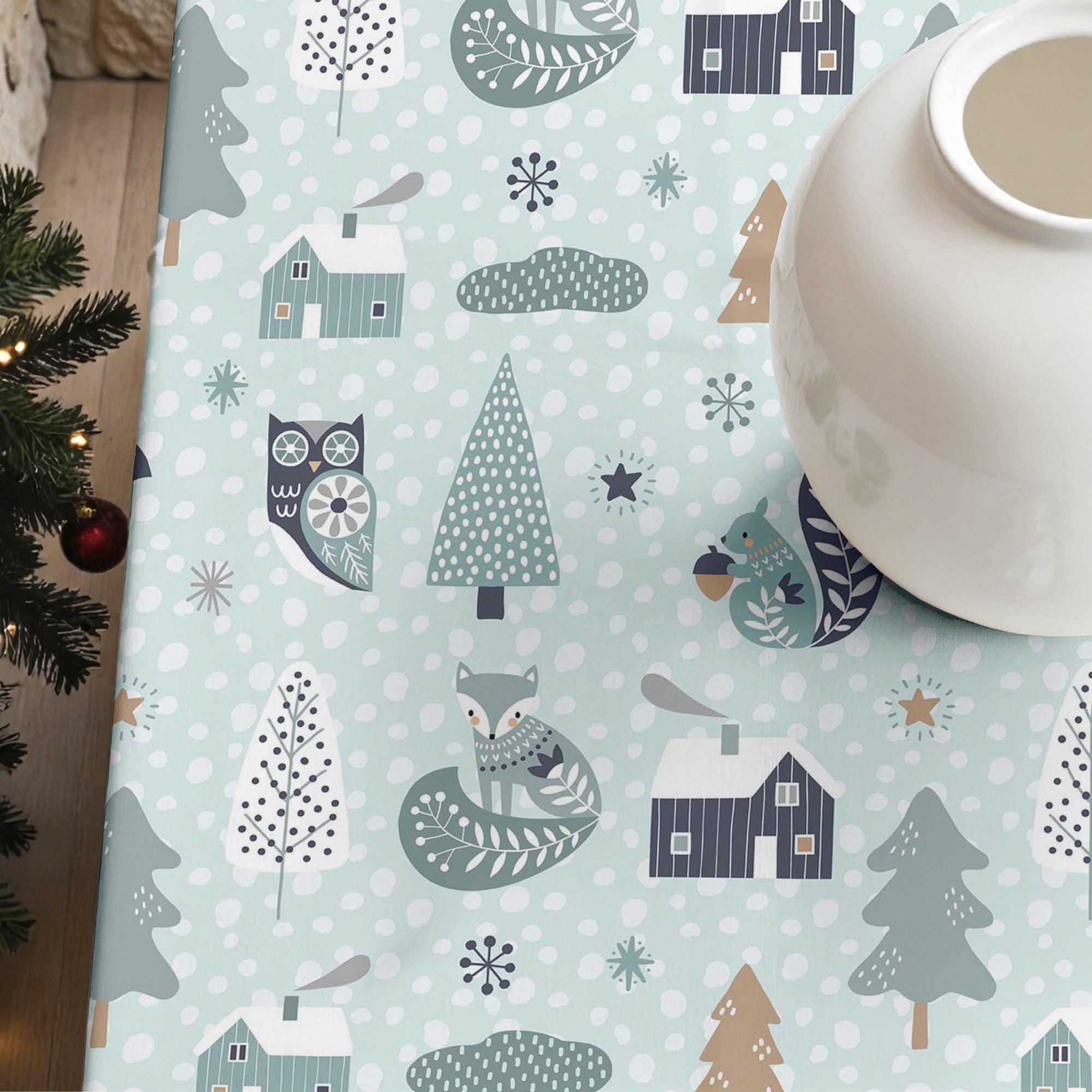 Merry Christmas stain-resistant tablecloth 57