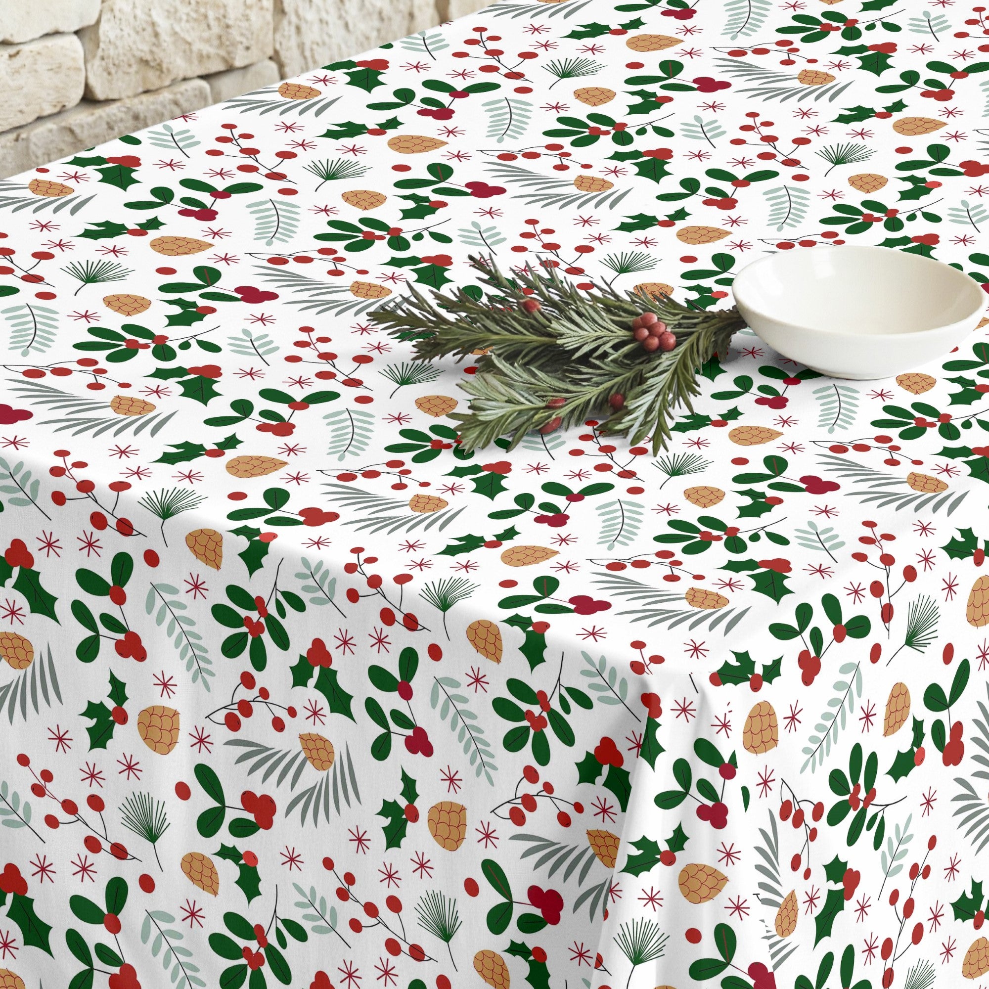 Merry Christmas stain-resistant tablecloth 59