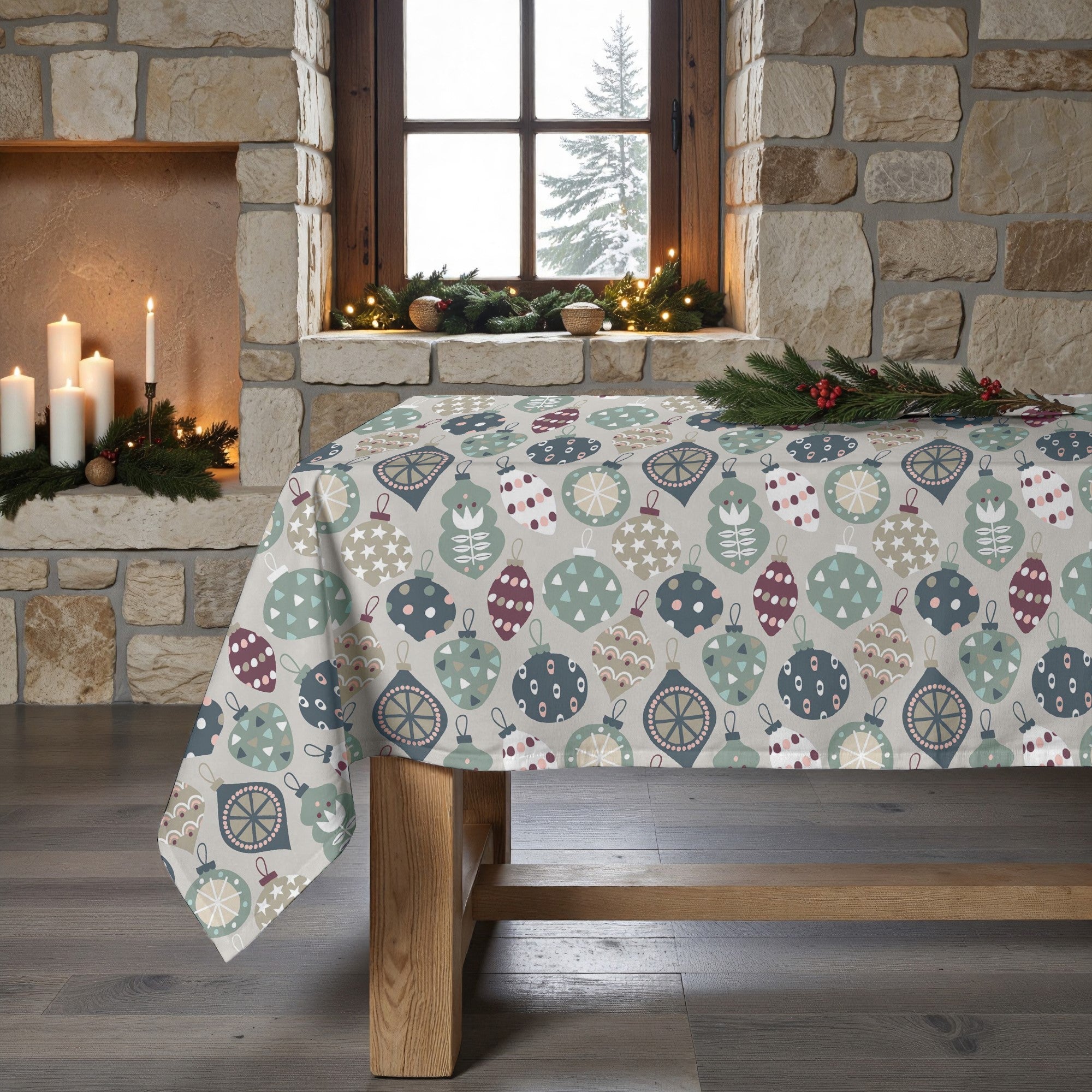 Merry Christmas 60 stain-resistant tablecloth