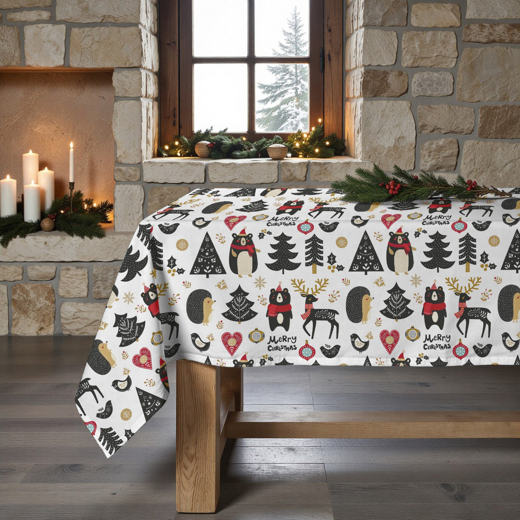 Merry Christmas stain-resistant tablecloth 61