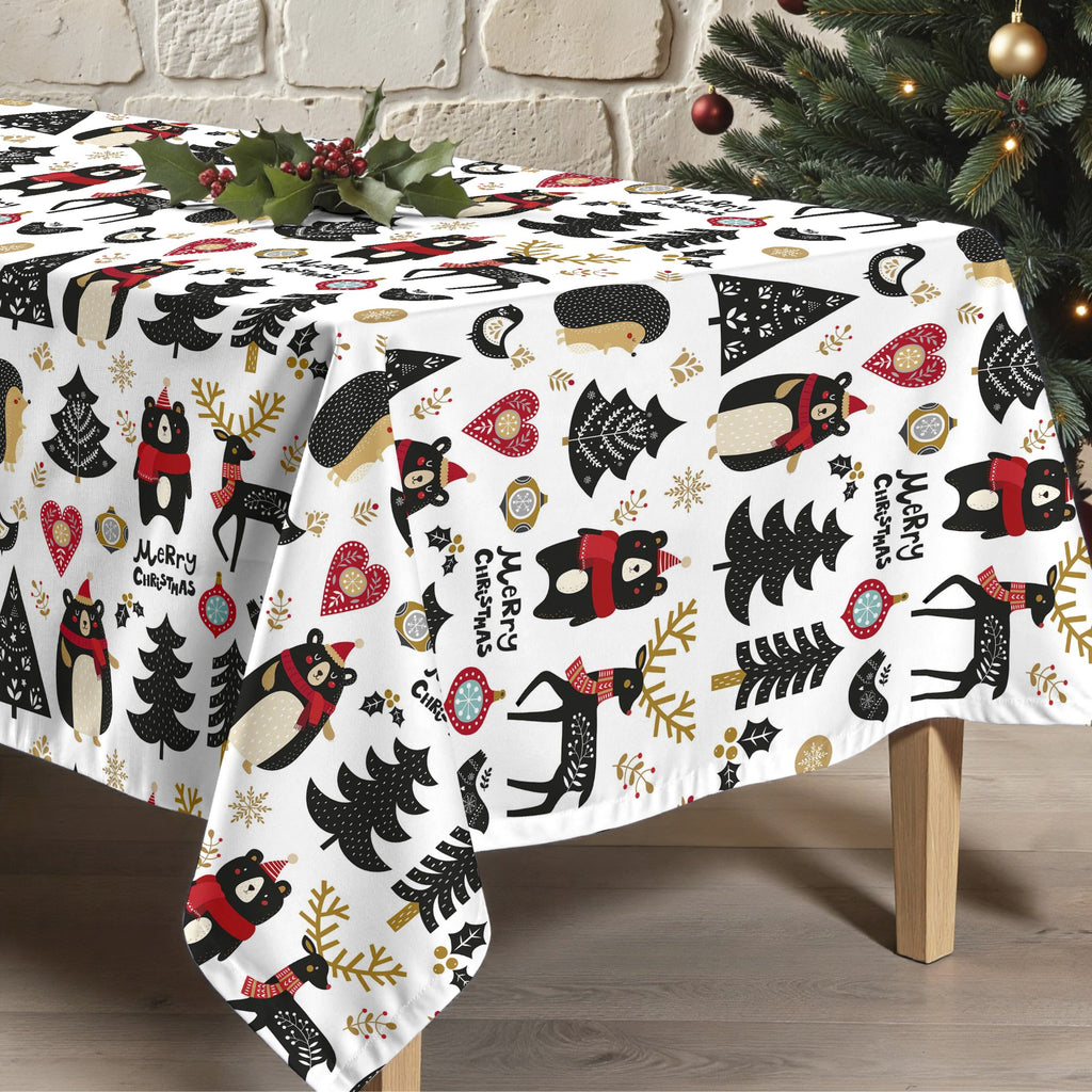Merry Christmas stain-resistant tablecloth 61