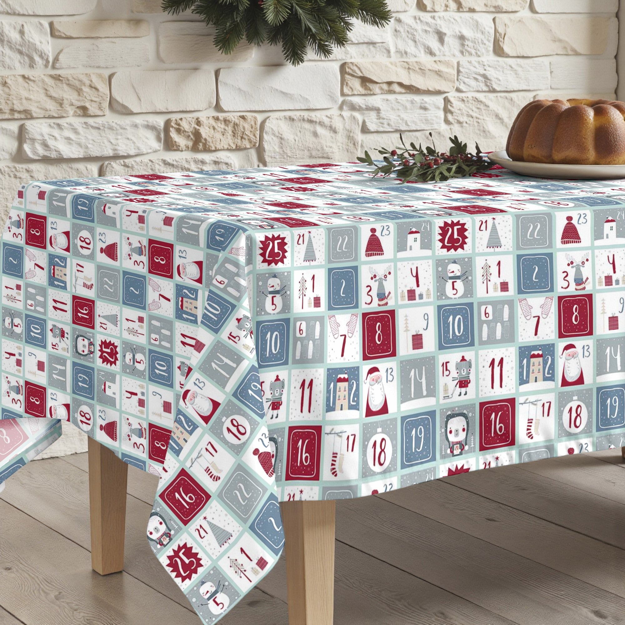 Merry Christmas stain-resistant tablecloth 62
