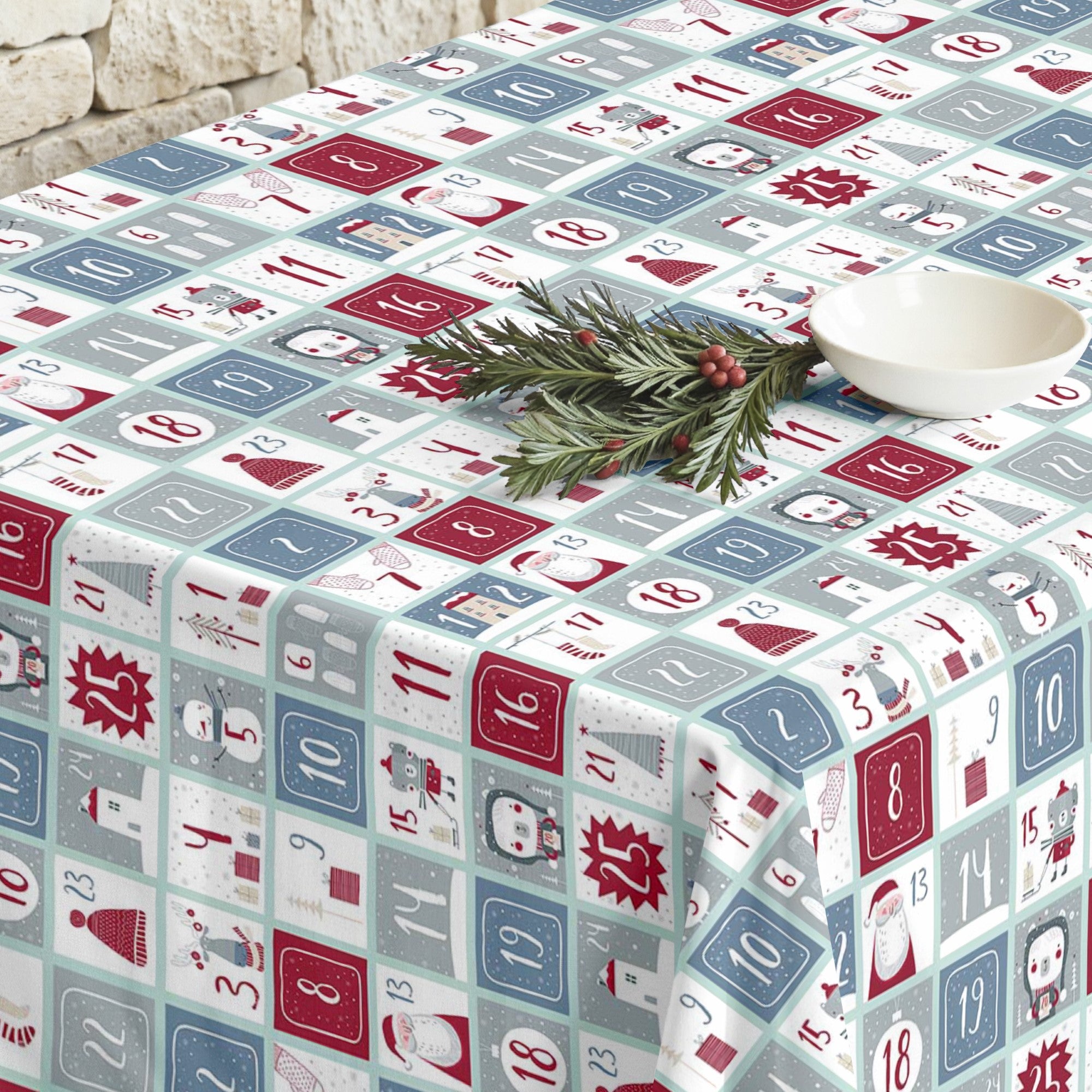 Merry Christmas stain-resistant tablecloth 62