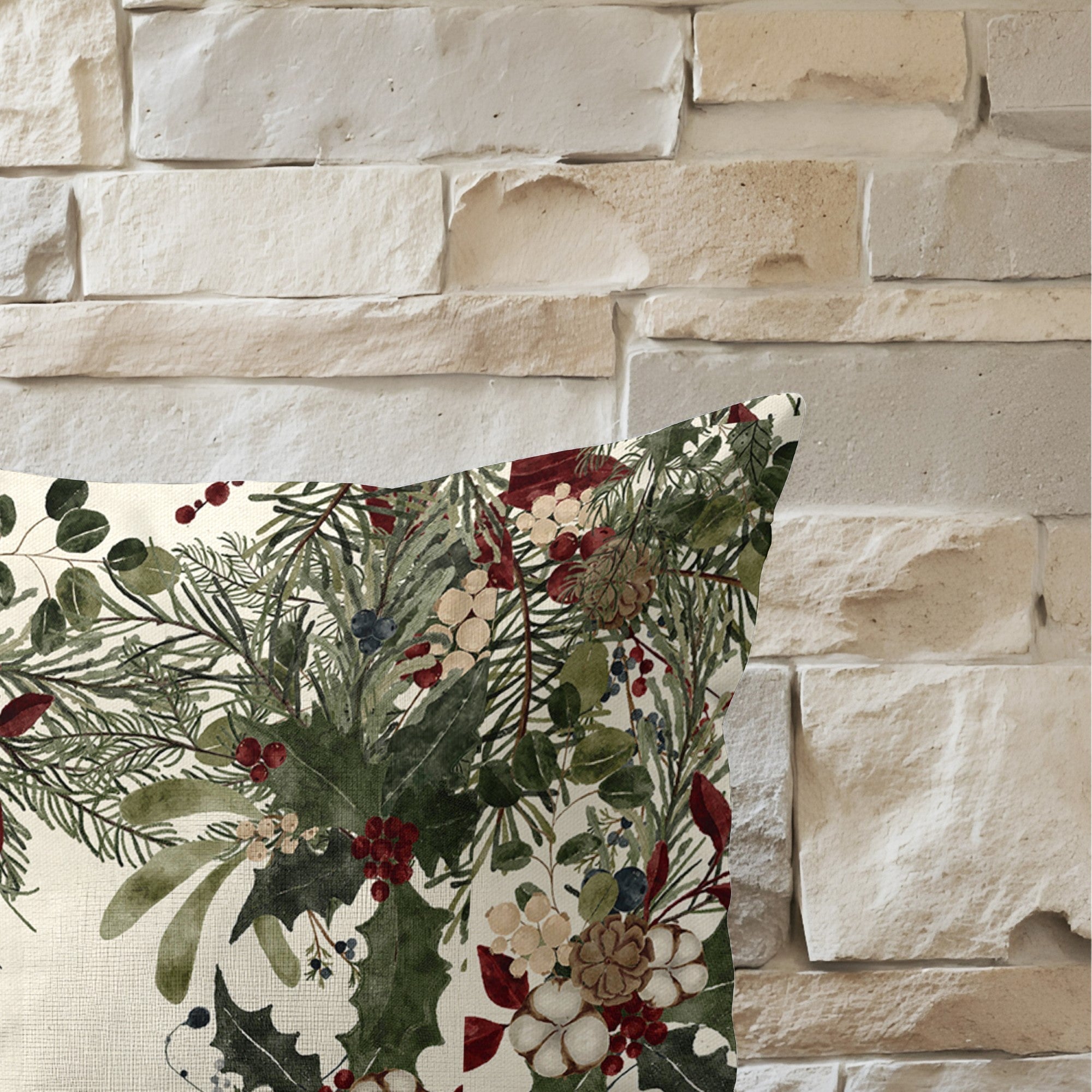 Funda de cojín 100% algodón Mistletoe A 50x50 cm