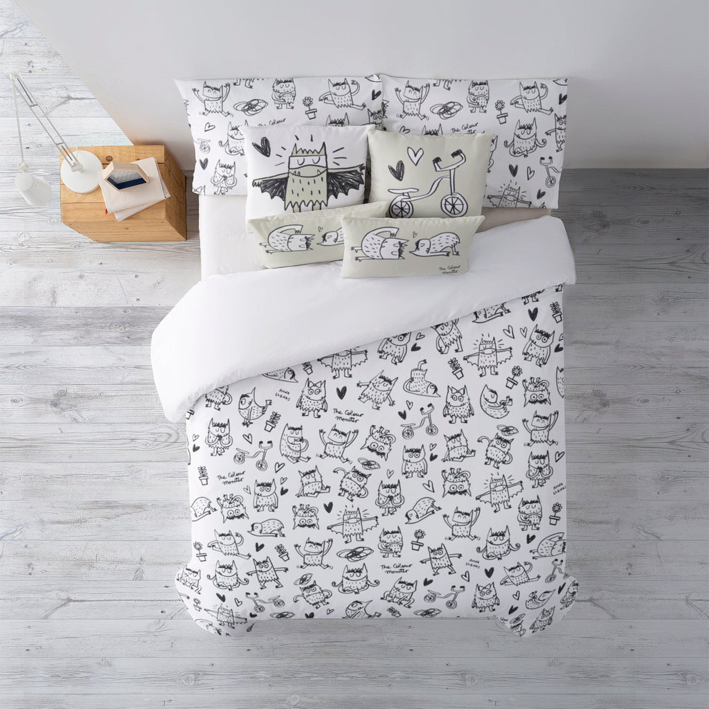 Funda nórdica con botones 100% algodón Monstre Black