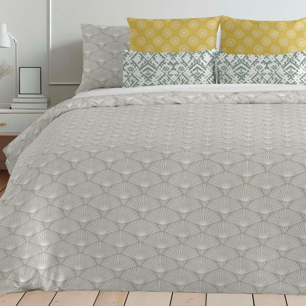 Funda nórdica con cuello de botella 100% algodón Nashik Beig