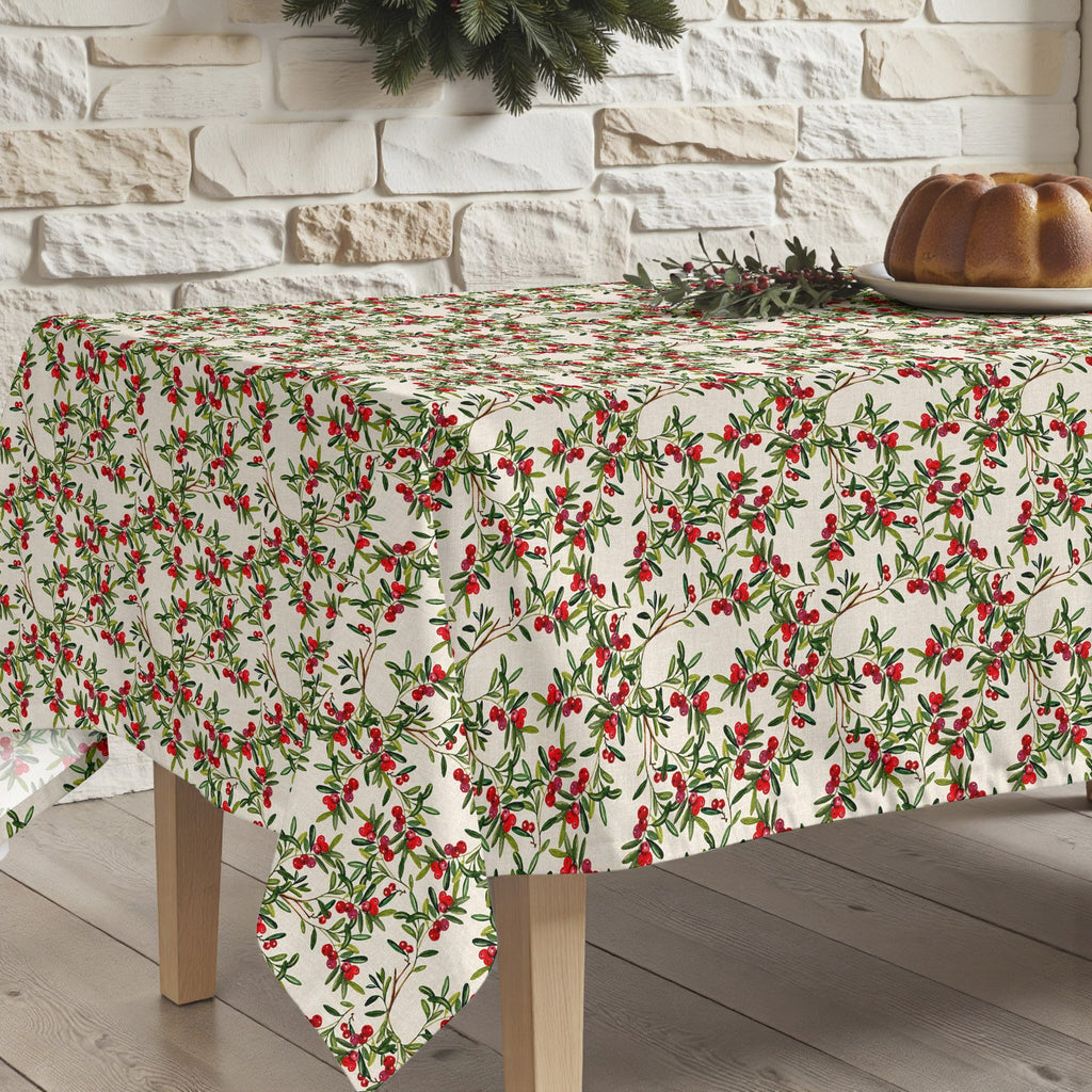 Mantel antimanchas Navidad Hojas