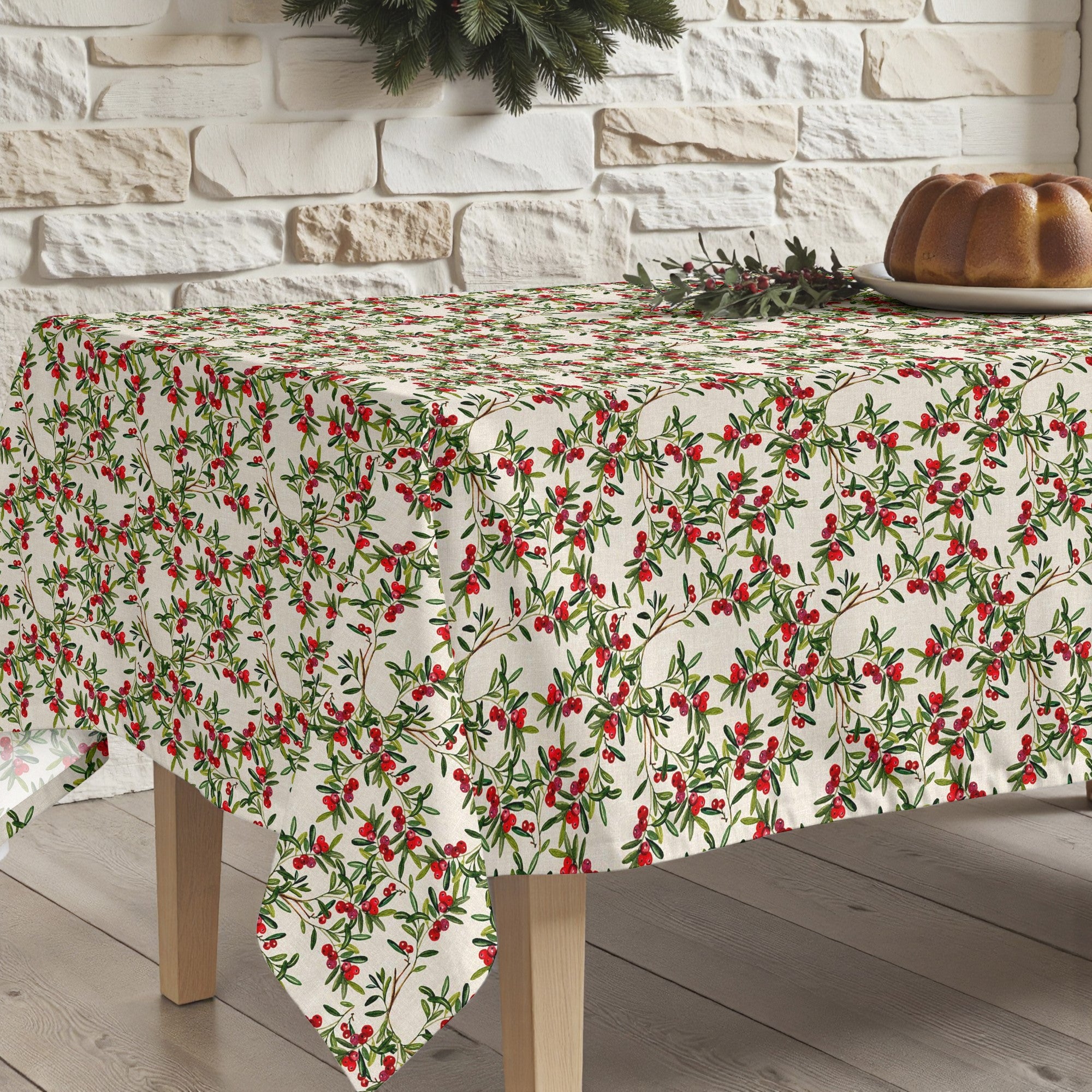 Nappe antitache Feuilles de Noël