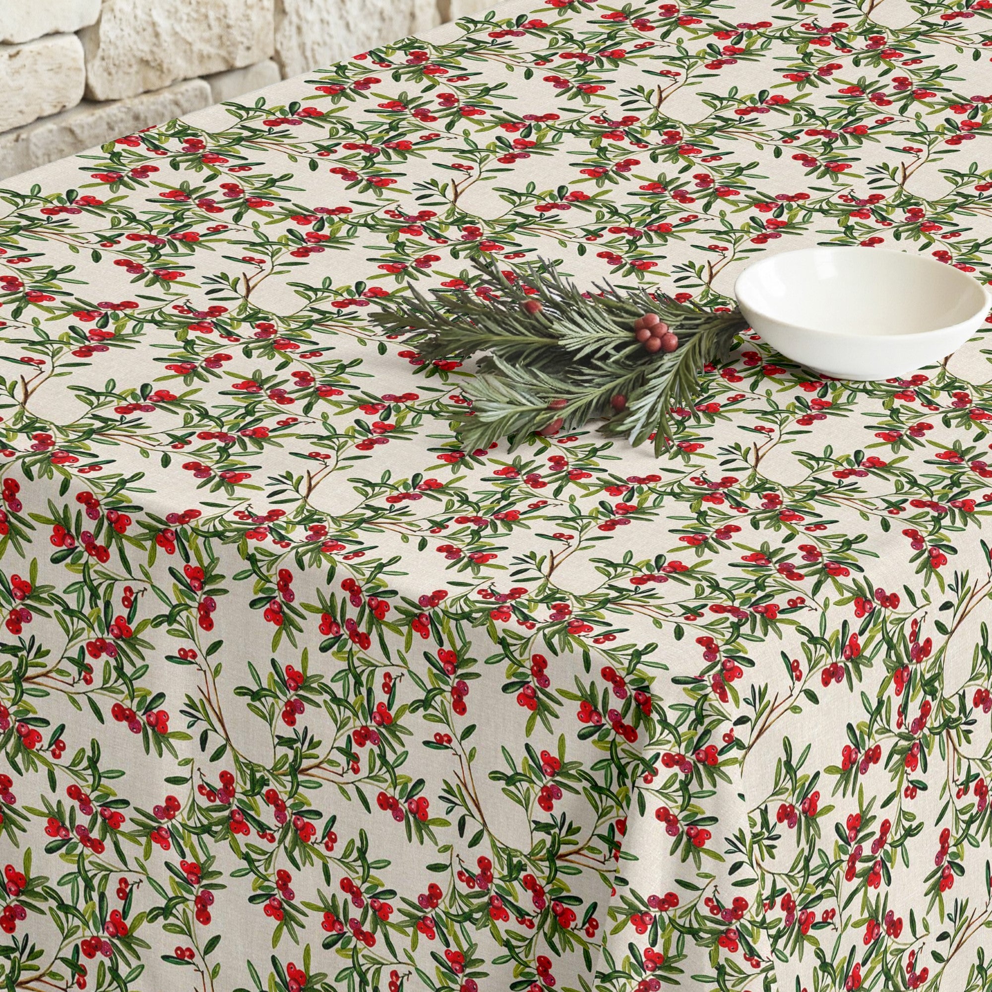 Nappe antitache Feuilles de Noël